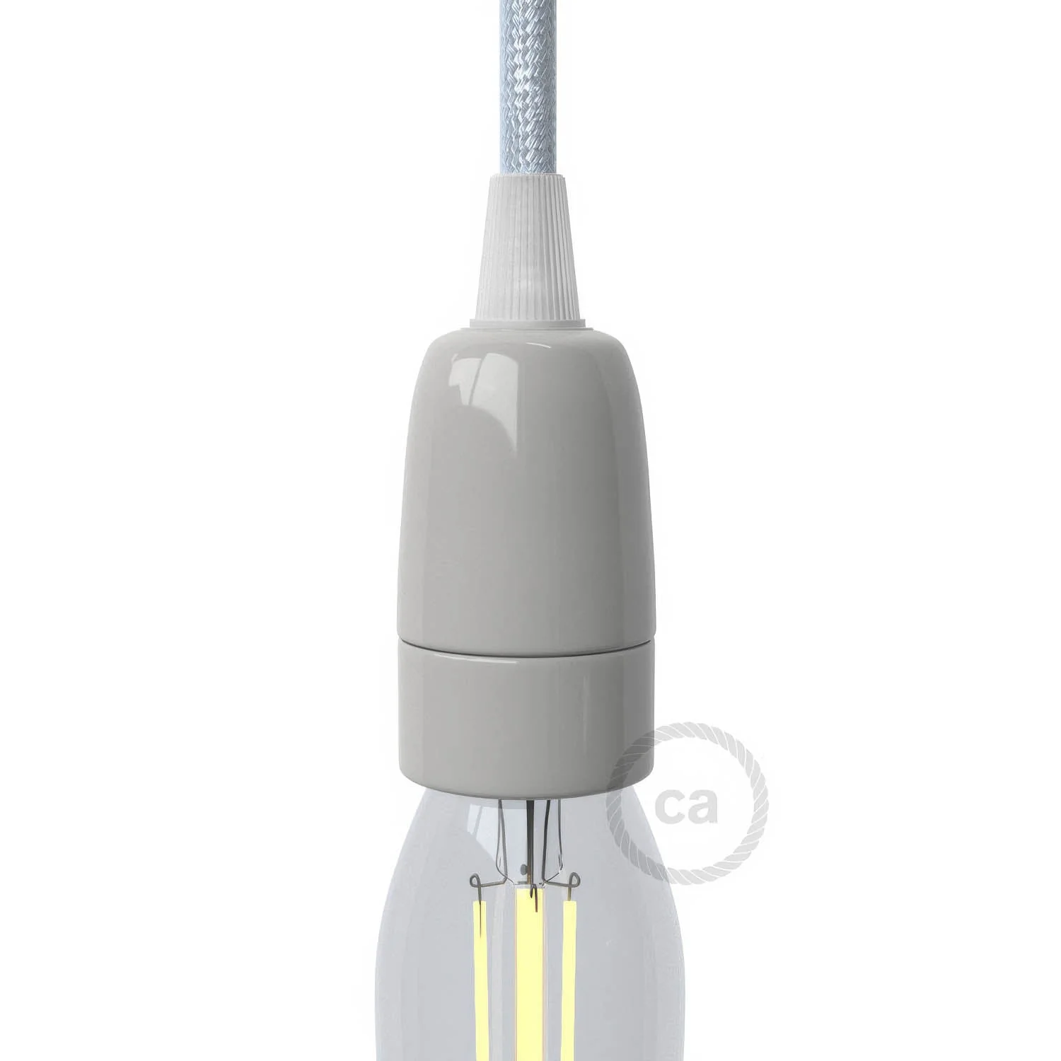 E14 porcelain lamp holder kit - Grey