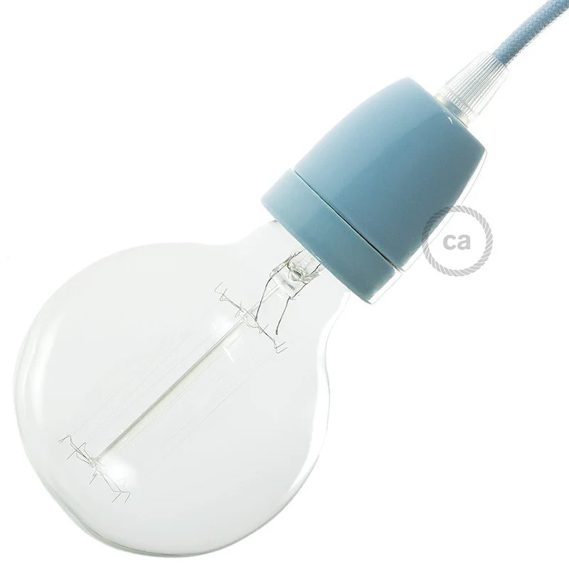 E27 porcelain lamp holder kit - Blue