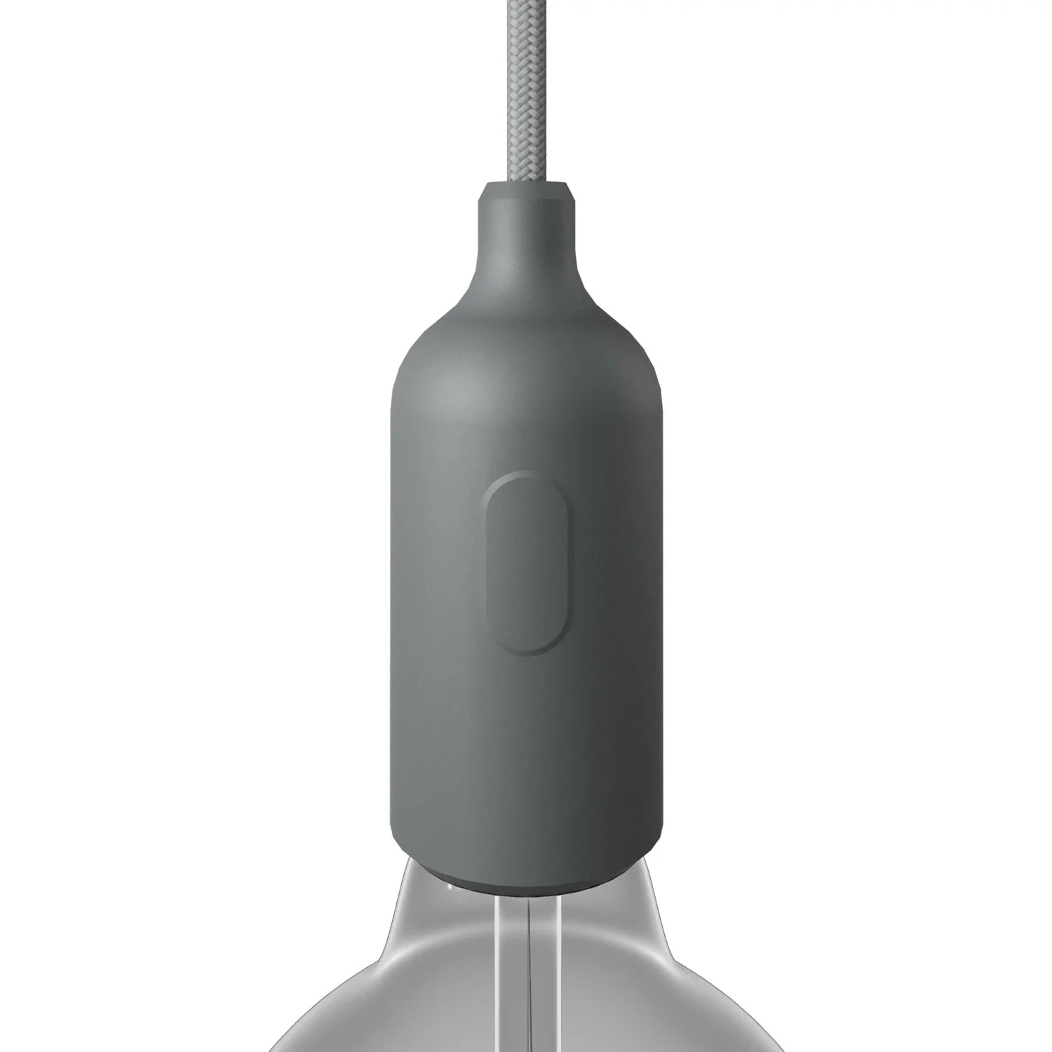 E27 silicone lamp holder kit with hidden switch and cable clamp - Grey