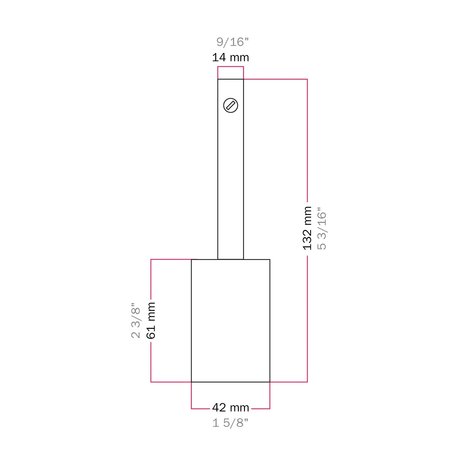 E27 cylindrical metal lamp holder kit with 7 cm cable clamp - Satin titanium - Image 4