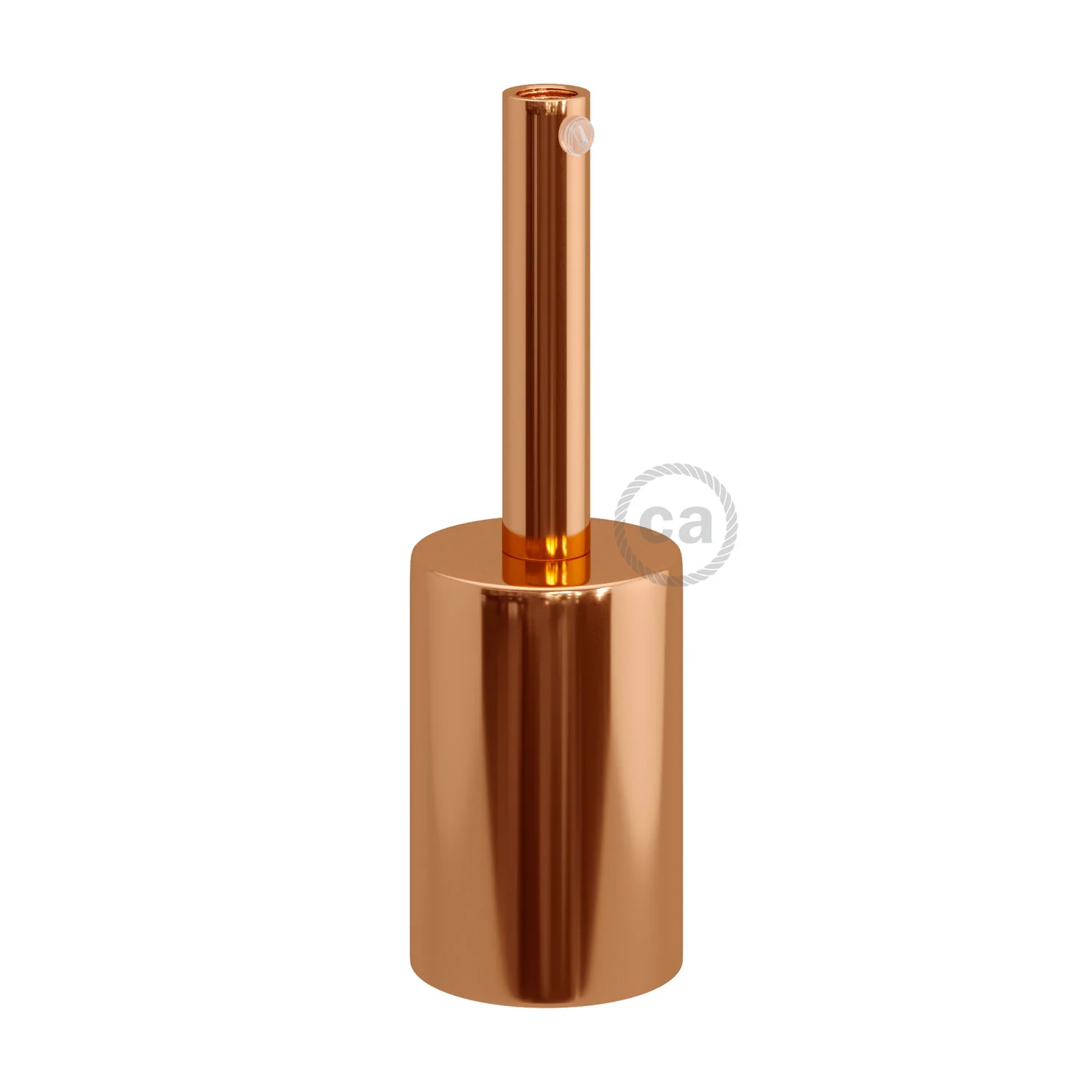 Cylindrical E27 lamp holder kit in metal with 7 cm cable clamp - Copper - Image 3