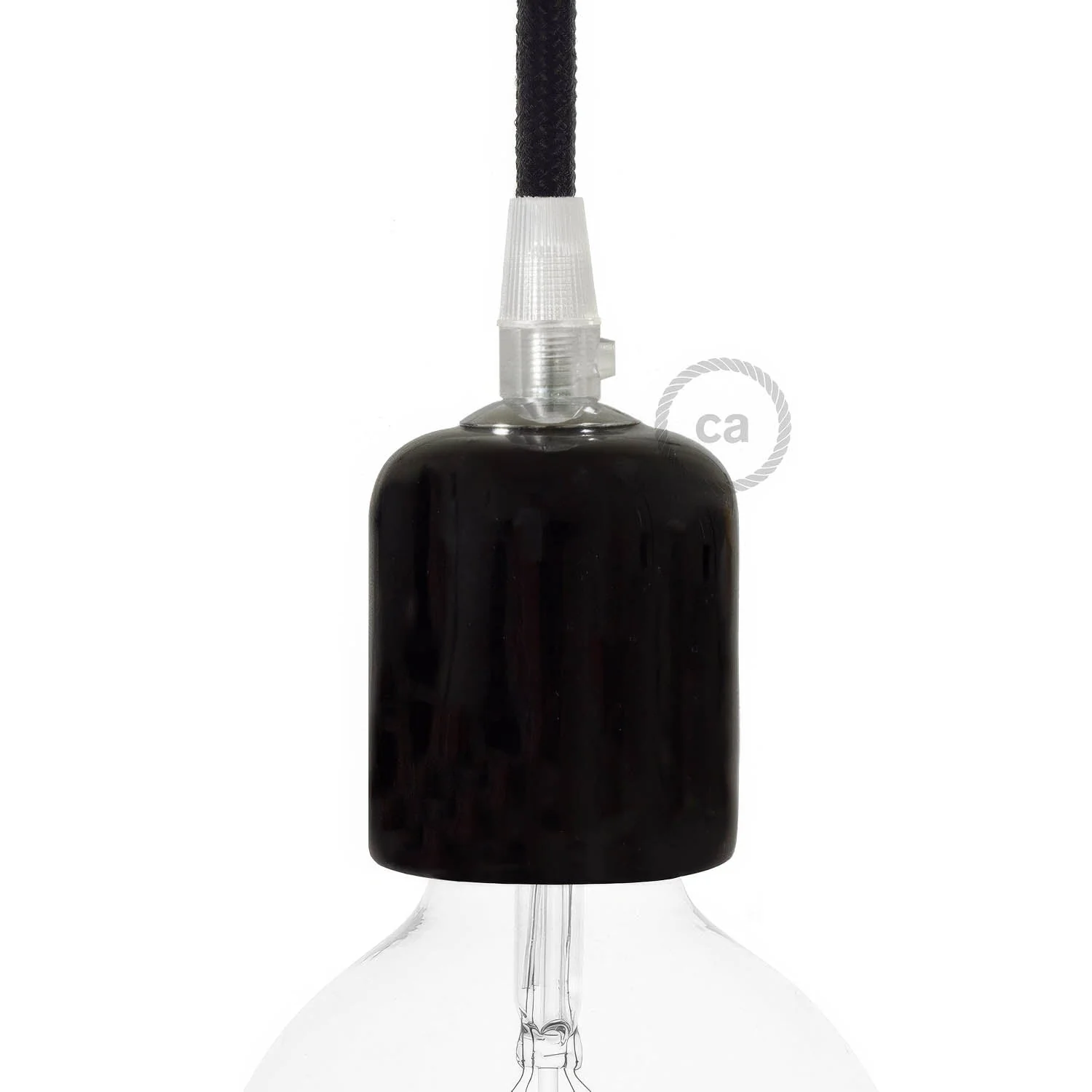 E27 ceramic lamp holder kit - Black