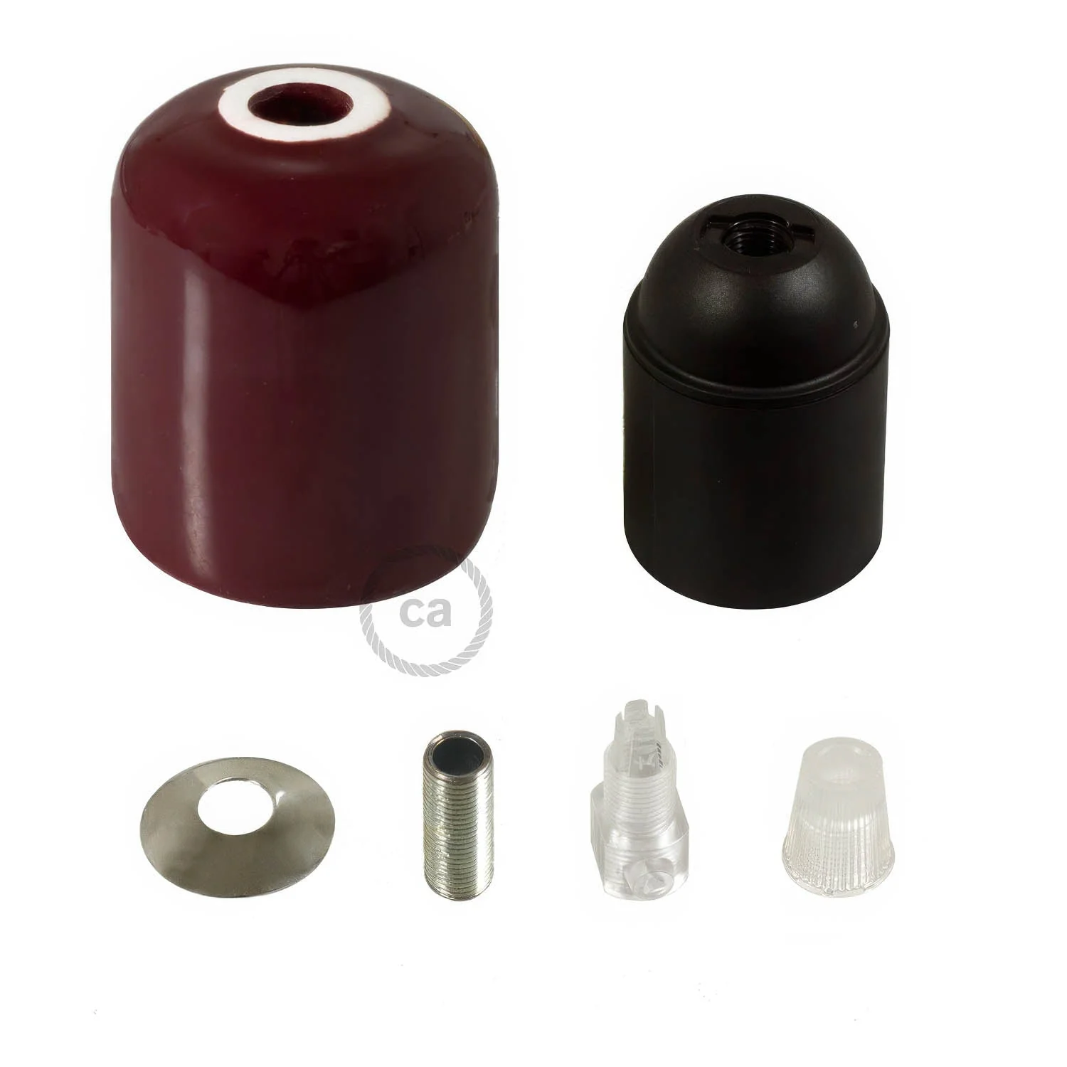 E27 ceramic lamp holder kit - Bordeaux - Image 2