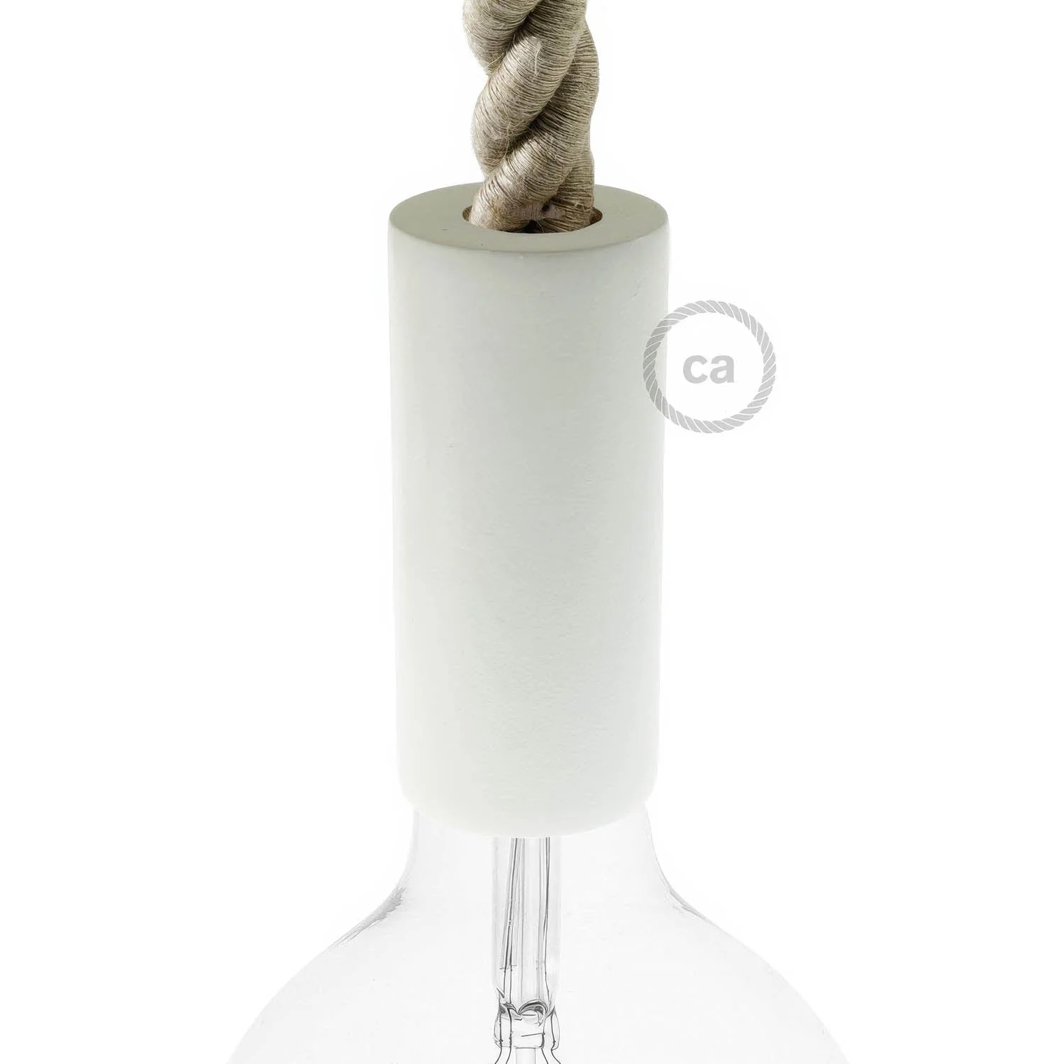 E27 wooden lamp holder kit for 2XL cord - White