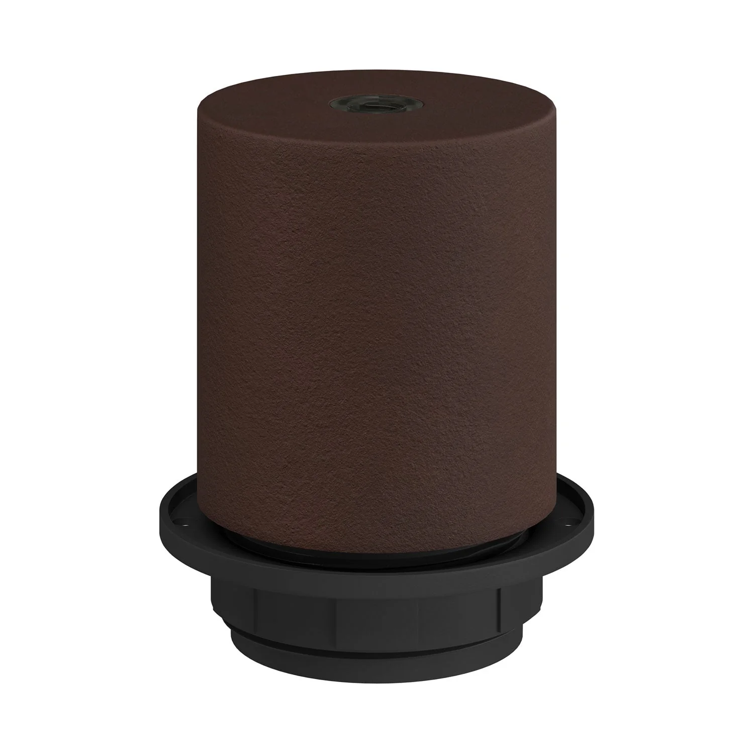 E27 semi-threaded metal lamp holder kit with hidden cable clamp - Painted dark rust - Image 4