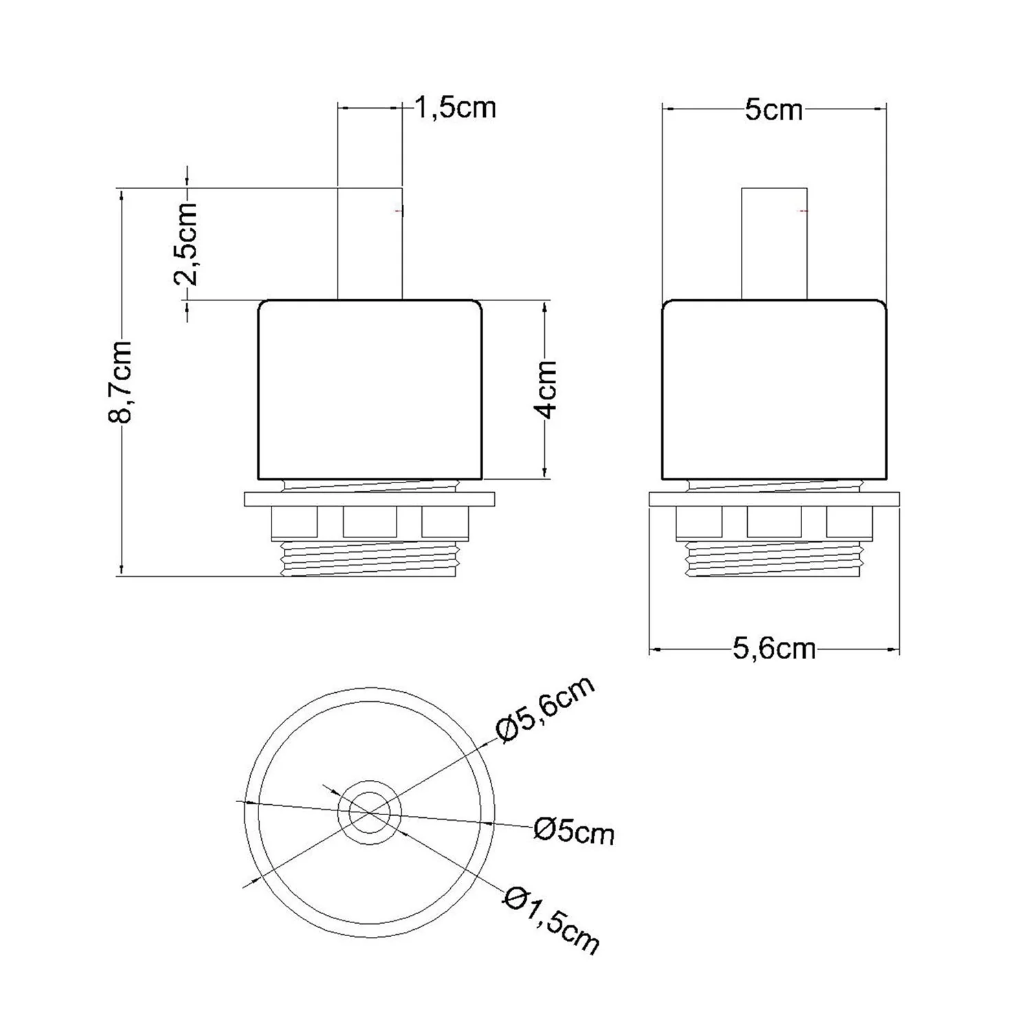 Threaded cylindrical E27 lamp holder kit in wood with cable clamp for lampshade - Neutral - Image 4