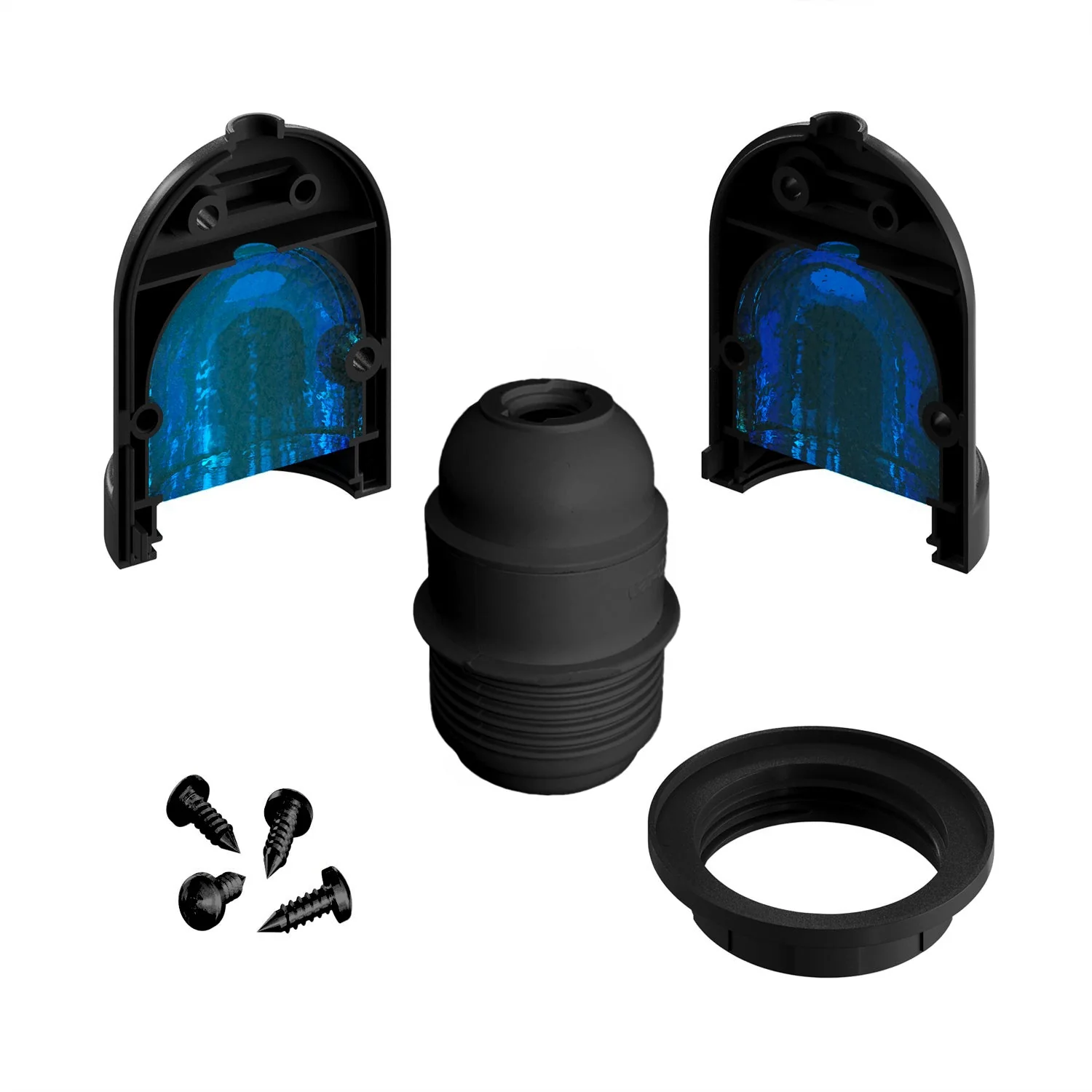 Eiva-1 - E27 outdoor lamp holder IP65 protection for Modulair system - Black - Image 6