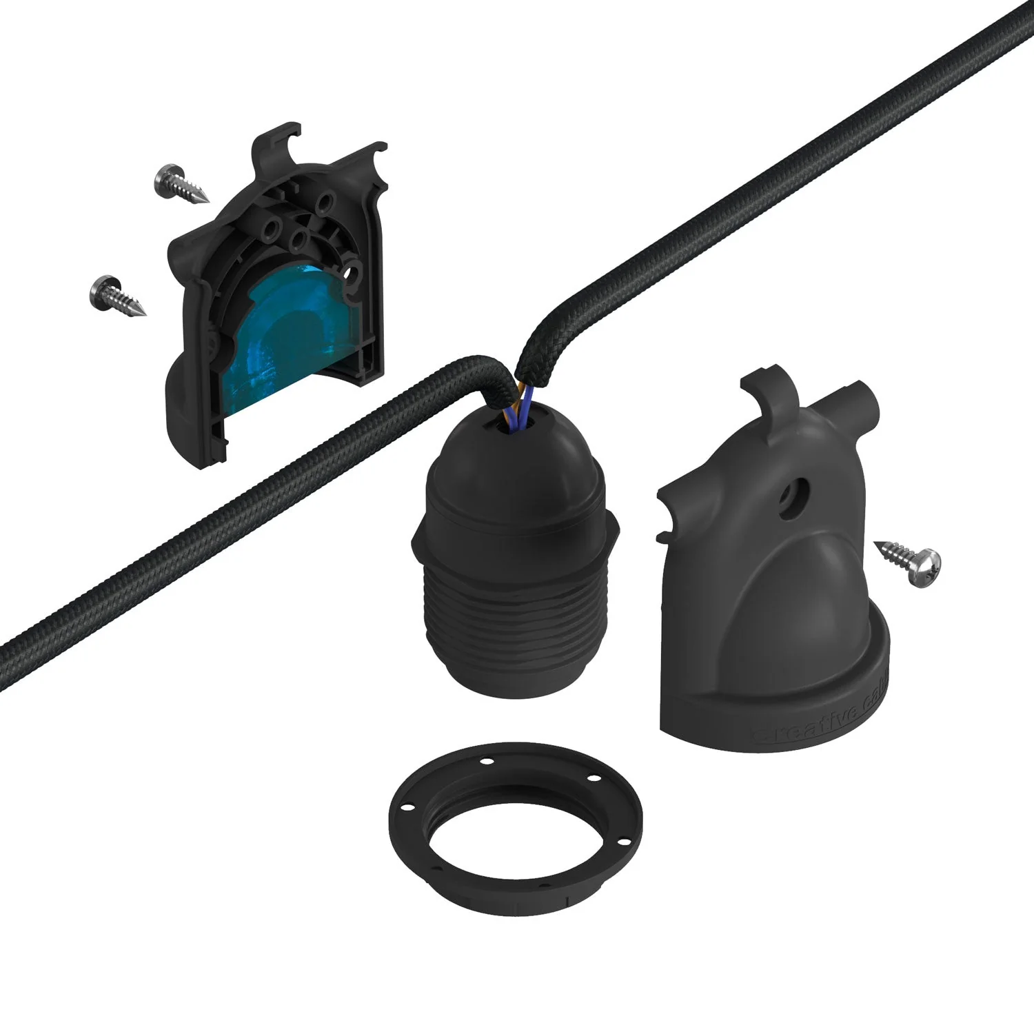 EIVA-2, 2-way E26 socket suitable for wet locations - Black - Image 6