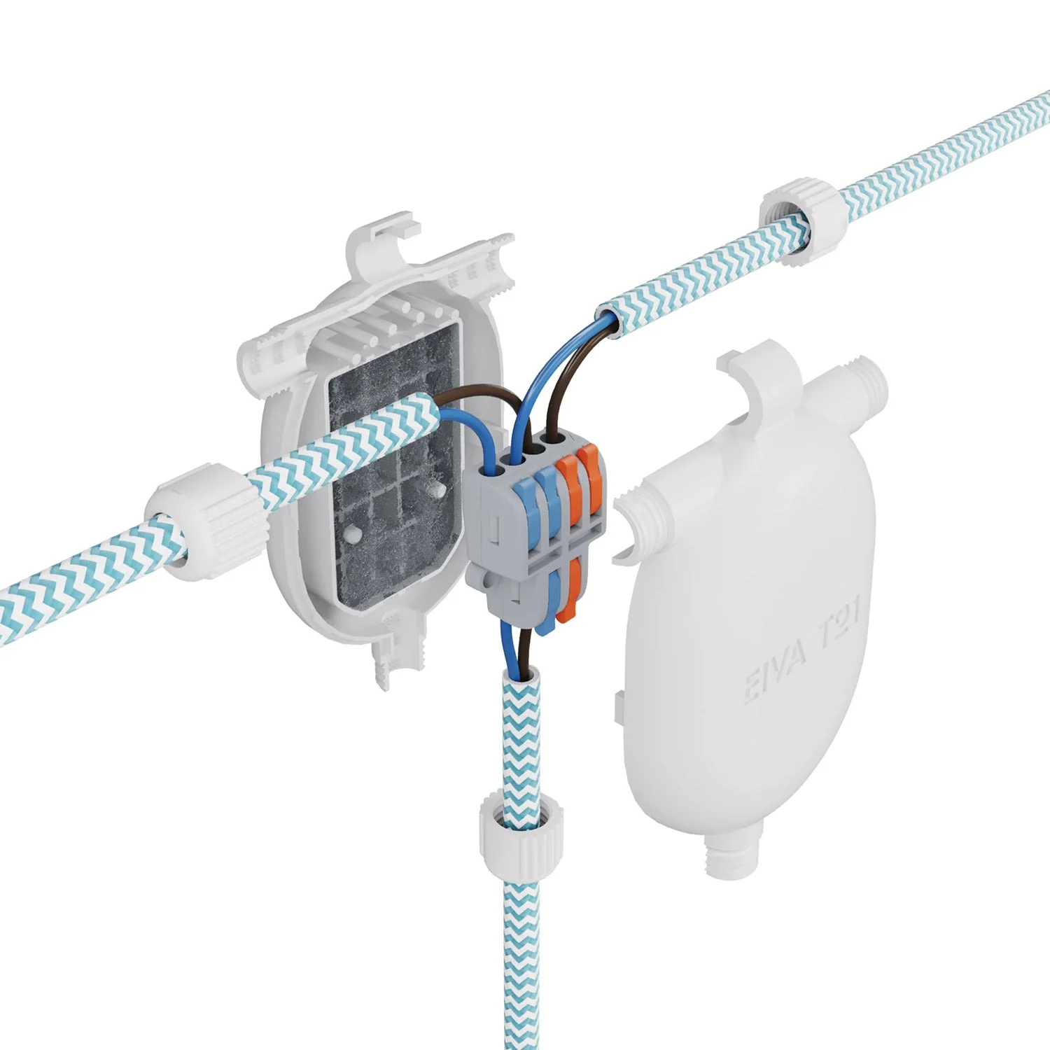 EIVA-3 3-way IP65 connector for outdoor use - Modulair System - White - Image 6