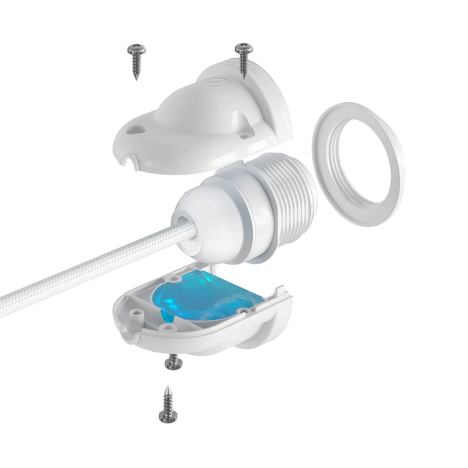 EIVA ELEGANT IP65 Outdoor Lamp holder Kit in Silicone for E27 Lampshade - Modulair System - White - Image 7