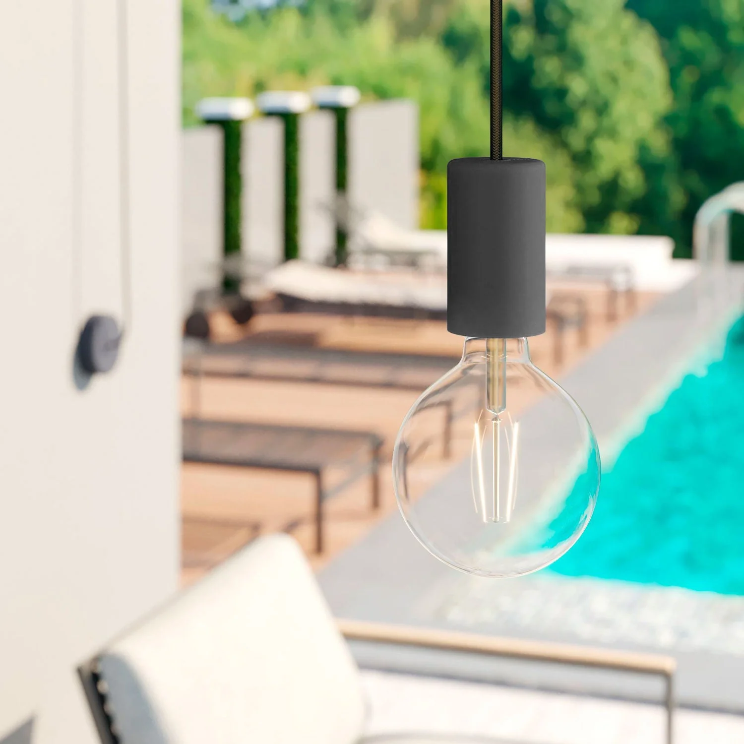 EIVA ELEGANT, outdoor E27 IP65 lamp holder kit in silicone for Modulair system - Black - Image 2