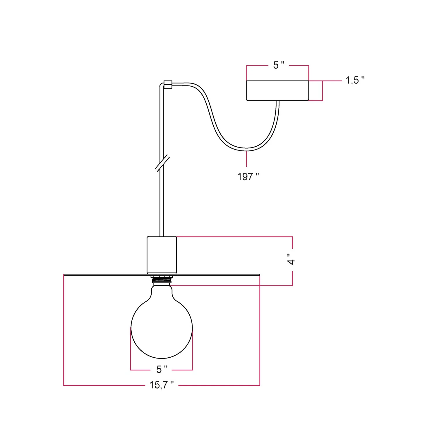 EIVA ELEGANT pendant light with fabric cable, Ellepì lampshade, canopy and socket for wet locations - Black - Image 4