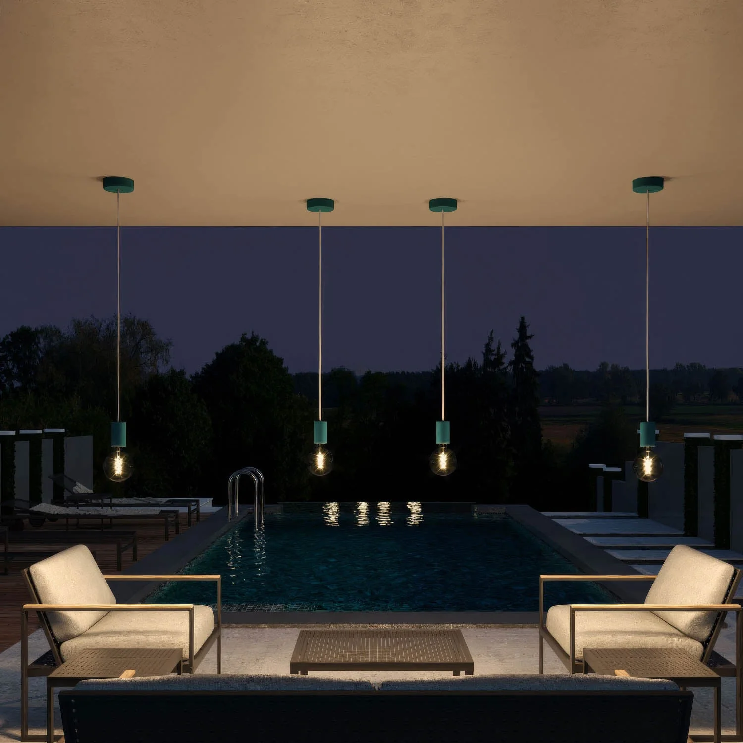 EIVA ELEGANT, outdoor E27 IP65 silicone lamp holder kit for Modulair system - Petrol - Image 3