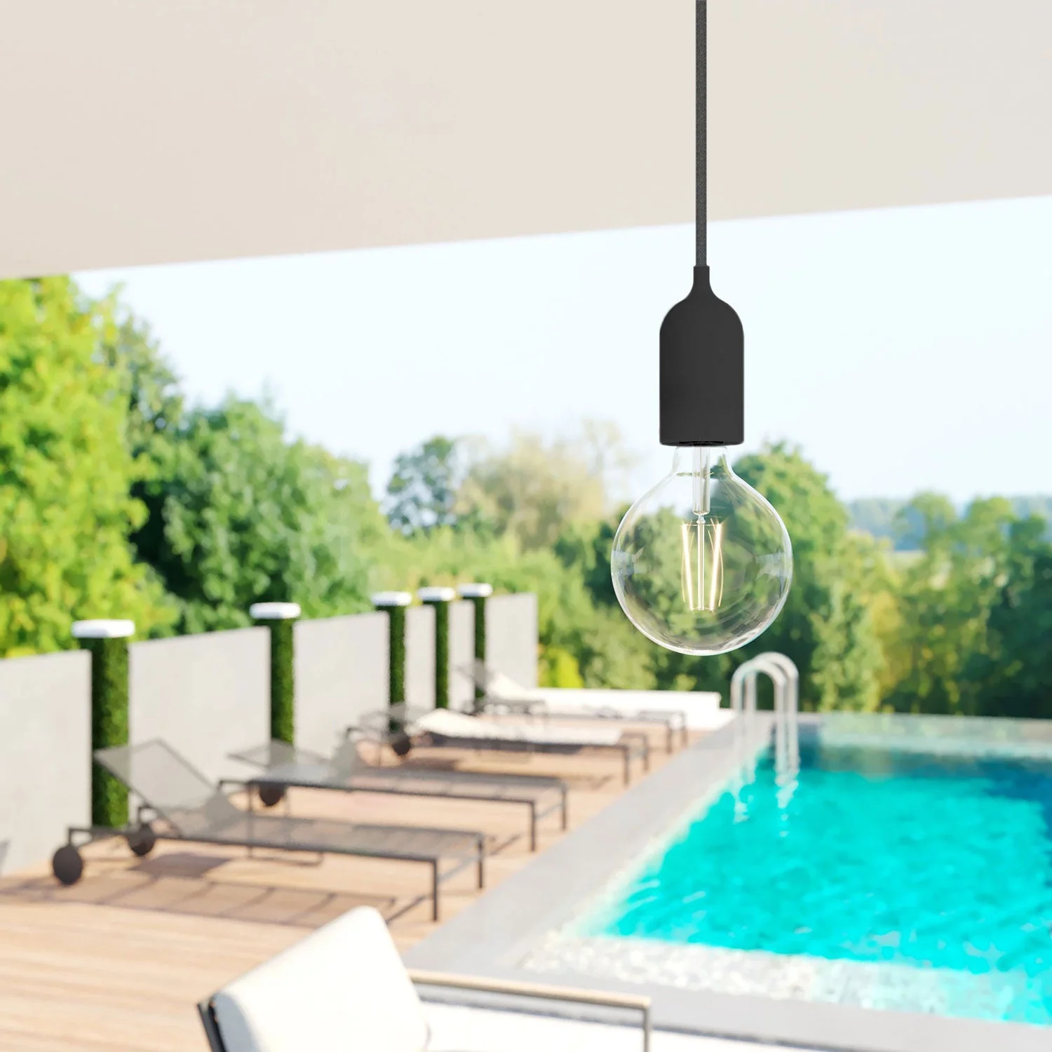 EIVA PASTEL IP65 Outdoor Silicone Lamp holder Kit E27 - Modulair System - Black - Image 2