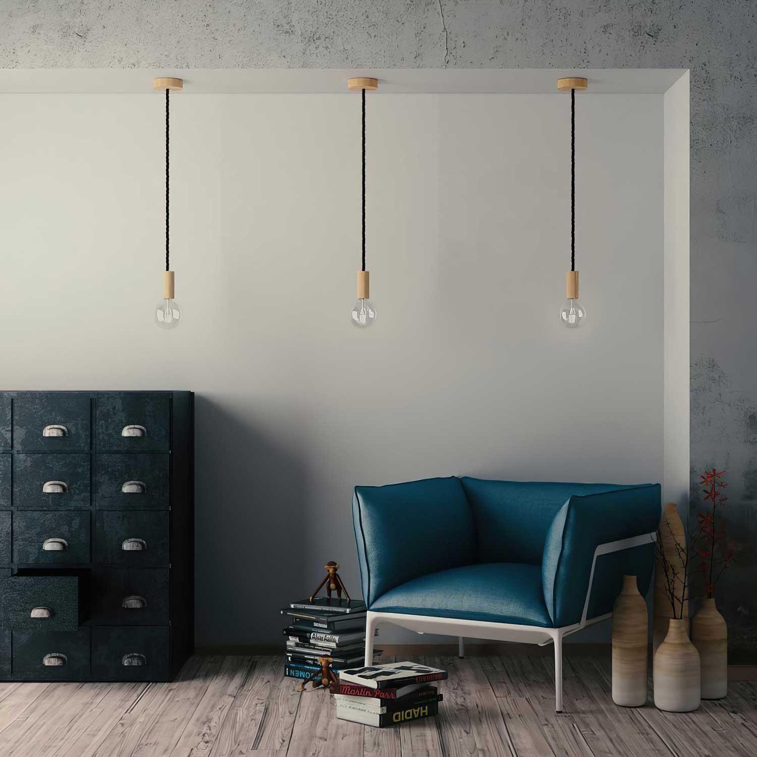 3x0.75 electric cord covered in glossy black fabric - Image 3