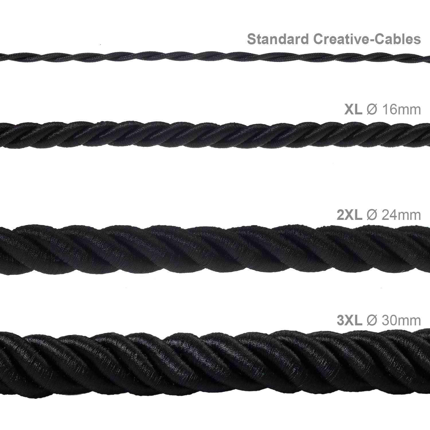 3x0.75 electric cord covered in glossy black fabric - Image 4