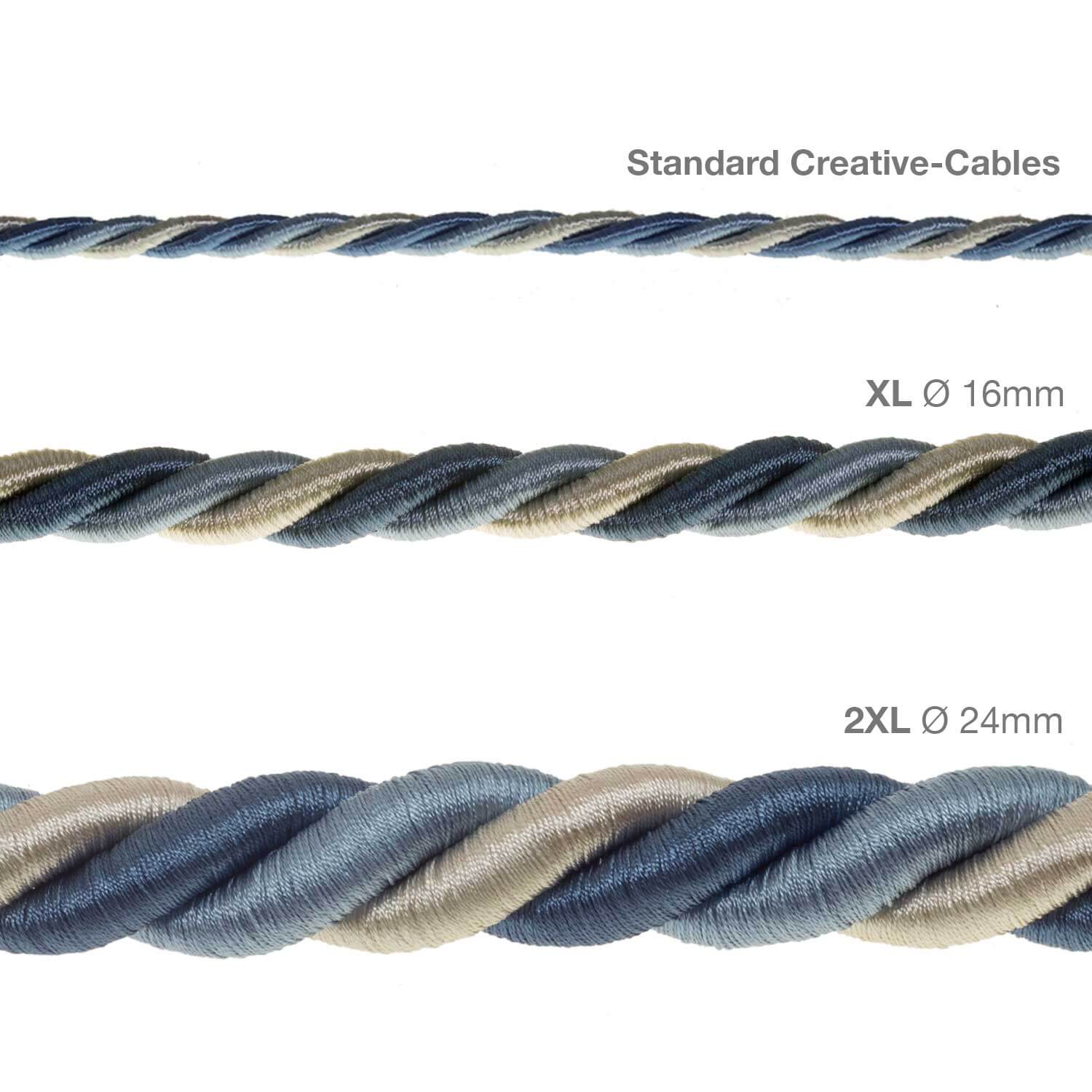 3x0.75 electric cord covered in glossy Bernadotte fabric - Image 4