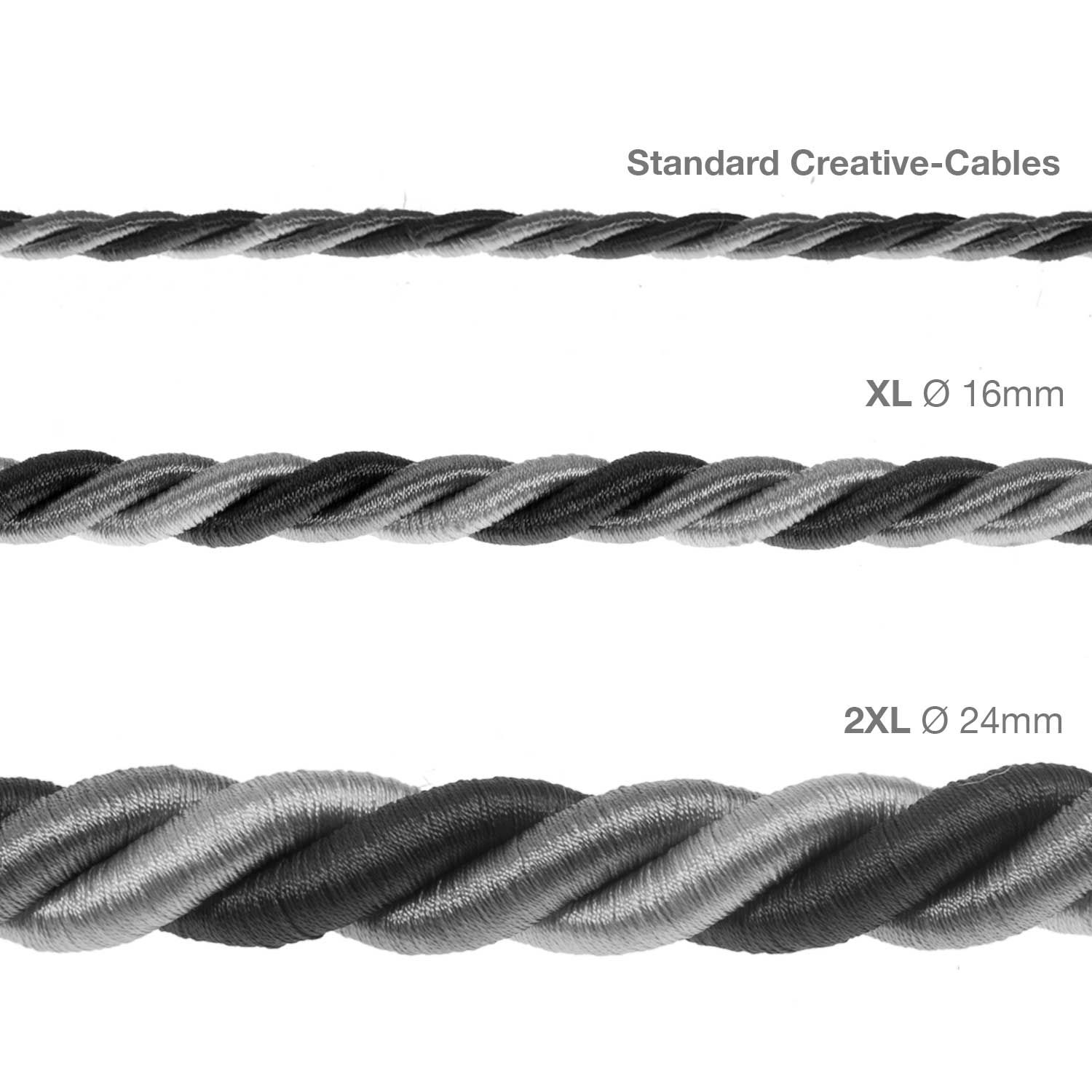 3x0.75 fabric-covered cord in glossy Orleans finish - Image 4