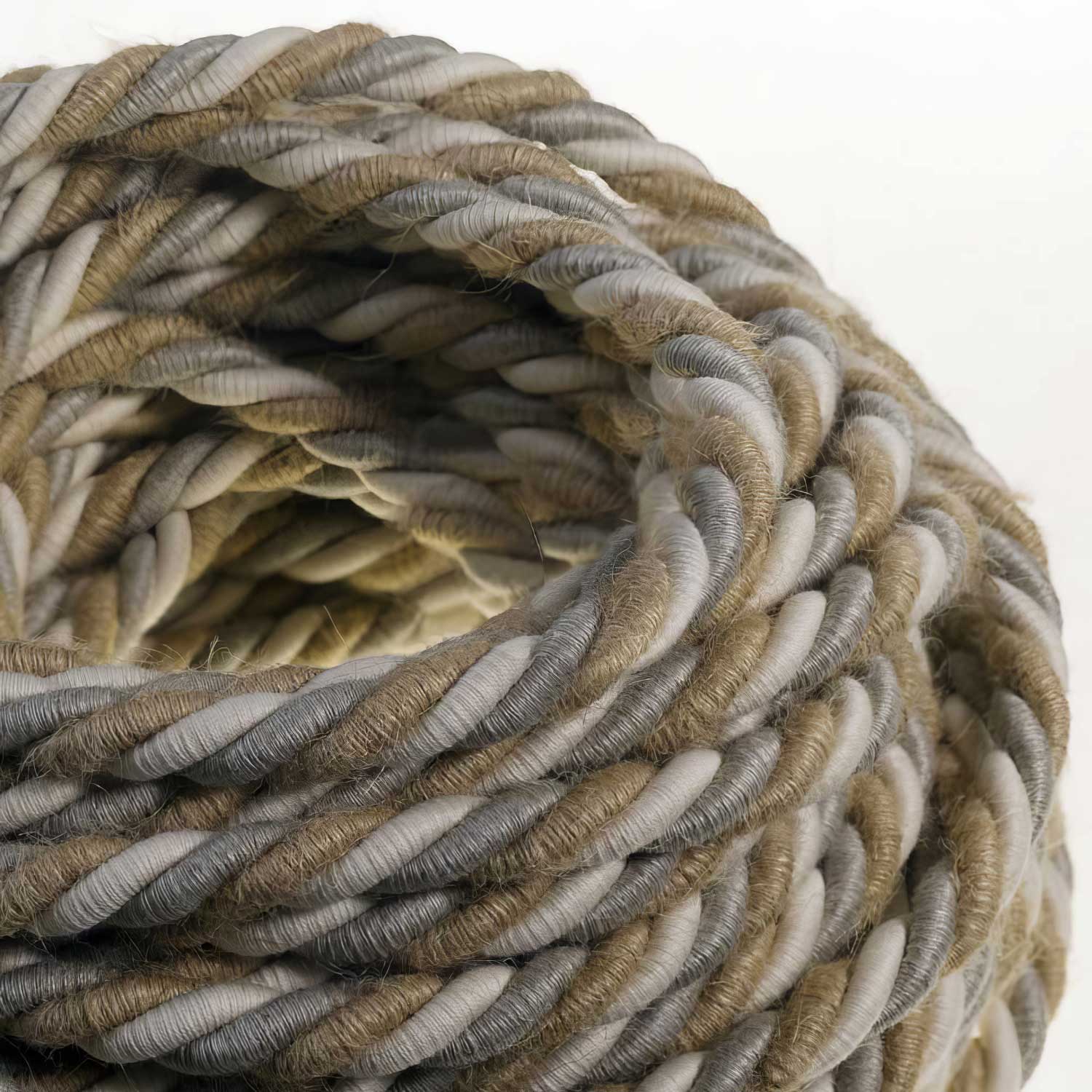 3x0.75 electric cord covered in jute, cotton and natural linen Country - Image 2