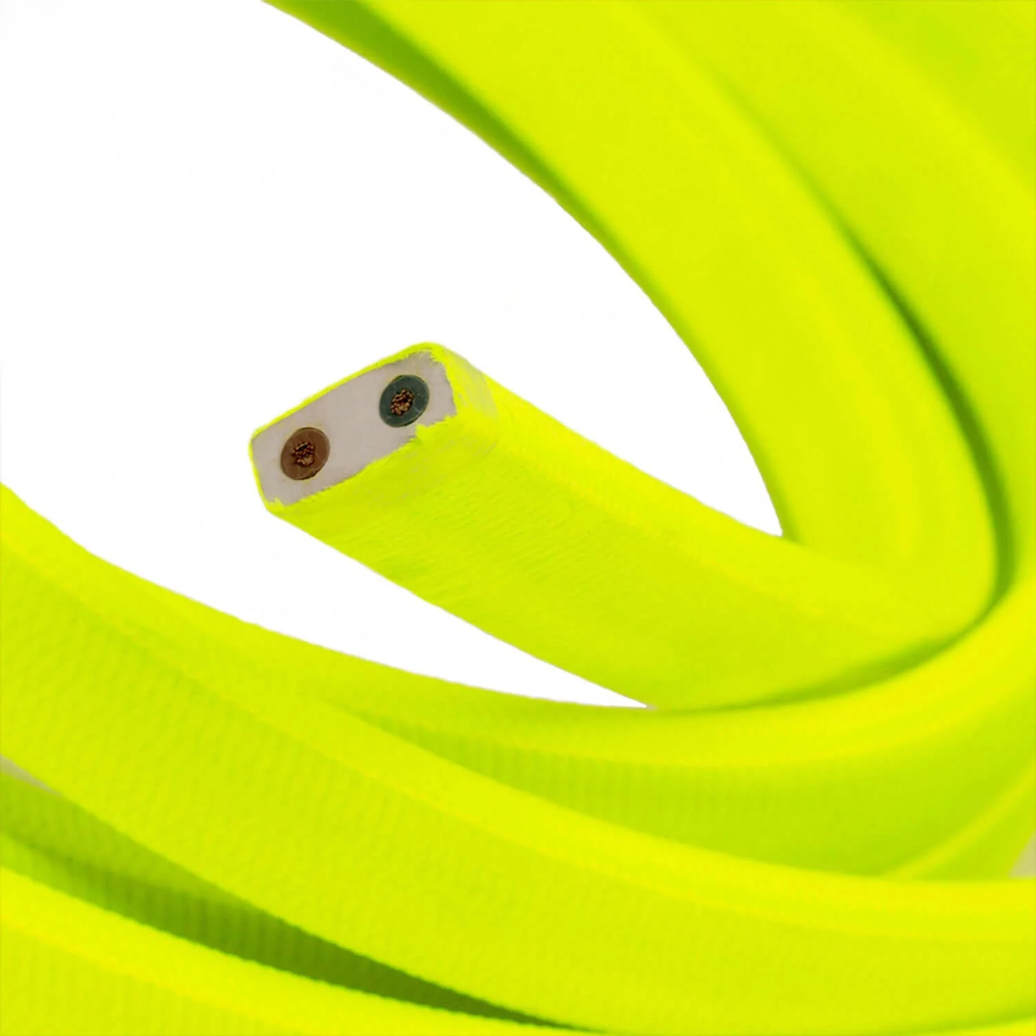 Yellow Fluo fabric-covered electric cable for string light CF10 - Image 2