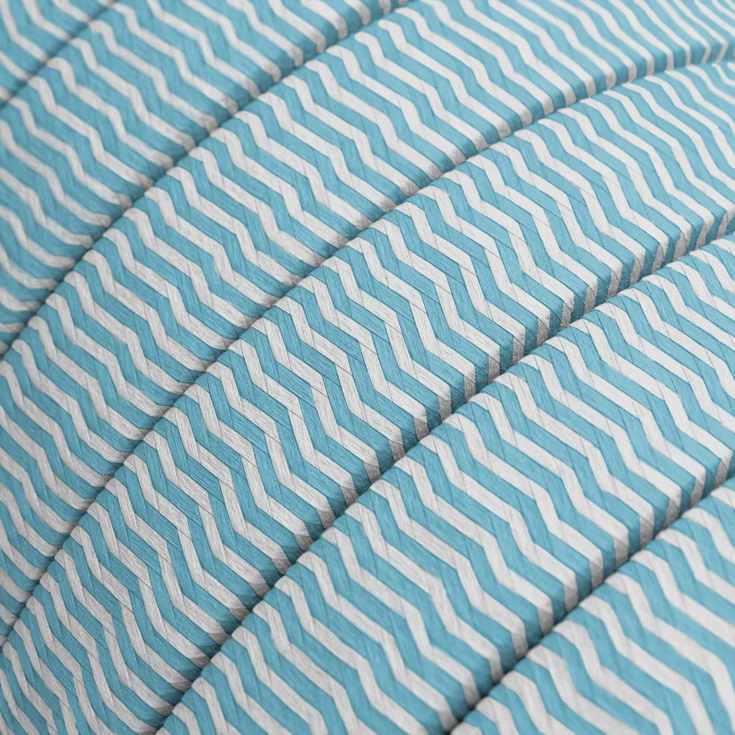 Fabric-covered electric cable for string light, Turquoise zig-zag CZ11 - UV resistant