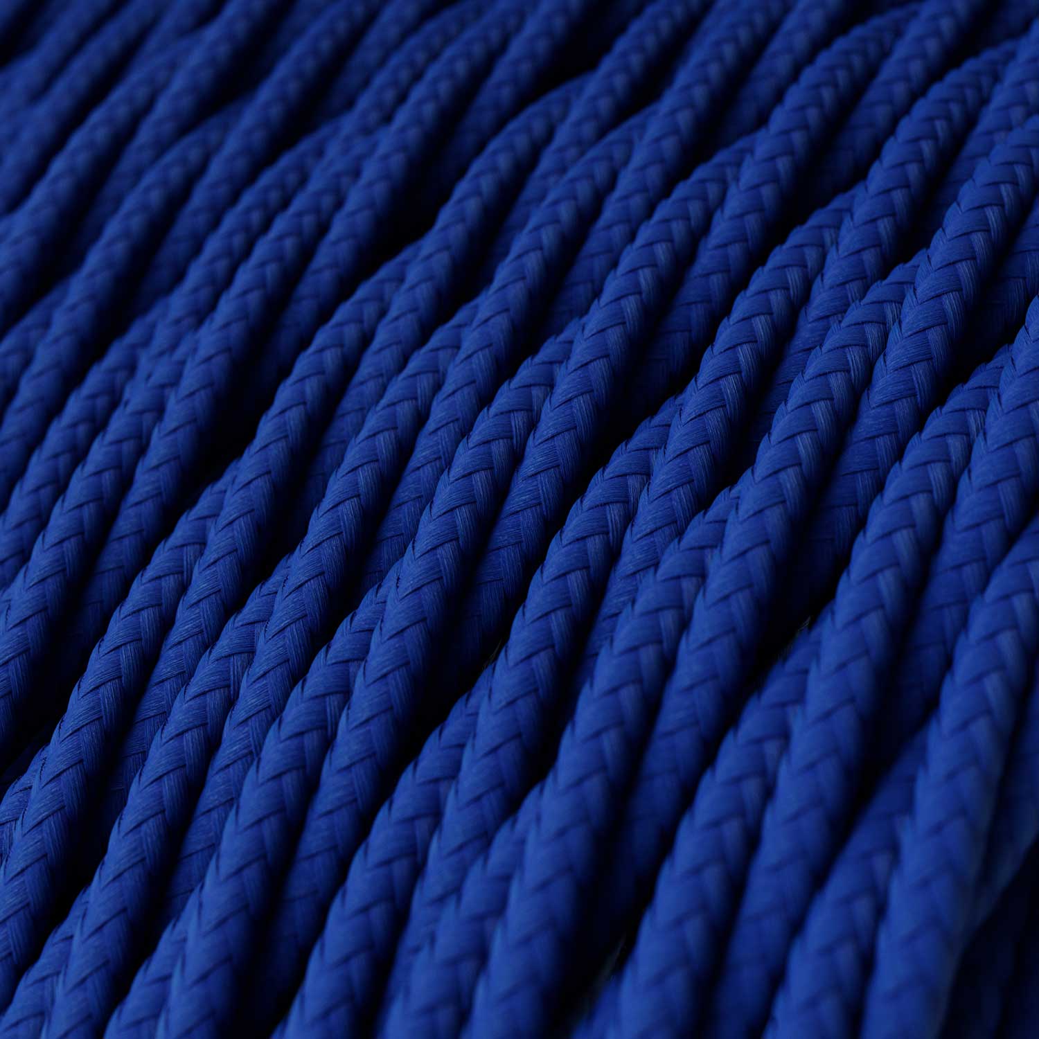 Classic Blue braided and glossy textile Electric Cable - The Original Creative Cables, for exposed designer installations - TM12 - Image 2