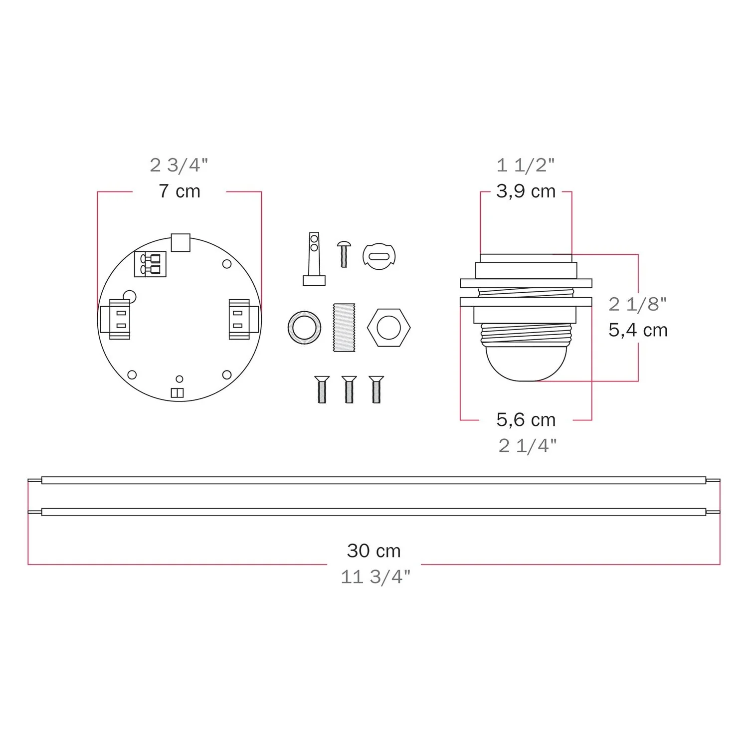 Electronic kit for 5V USB-C battery-powered lamps with E27 threaded socket - Black - Image 7