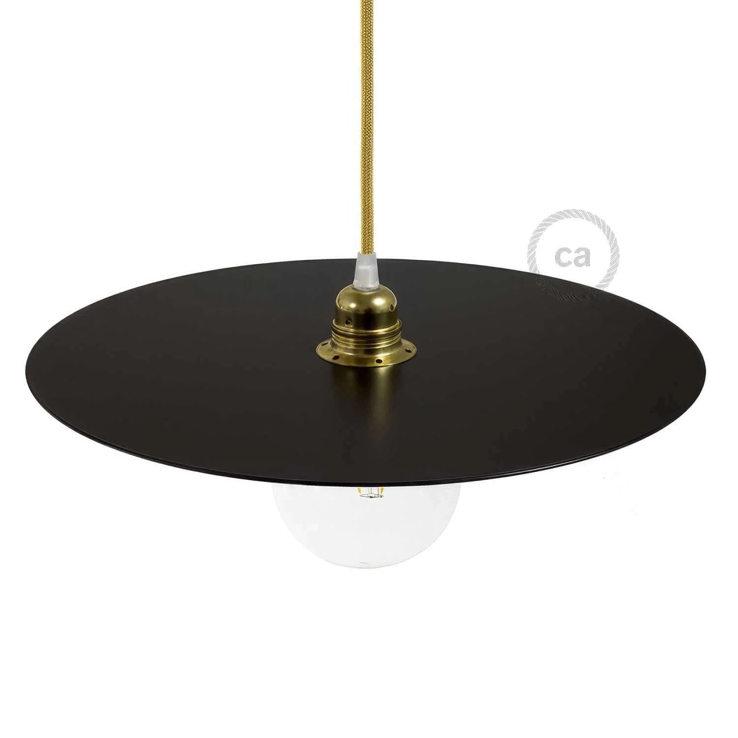 Ellepì oversized painted iron plate for pendant lamps, diameter 40 cm - Made in Italy - Black