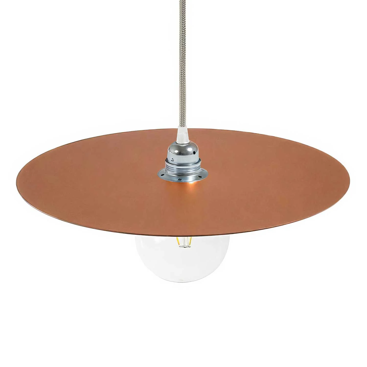 Oversized Ellepì plate in painted iron for pendant lamps, 40 cm diameter - Made in Italy - Copper