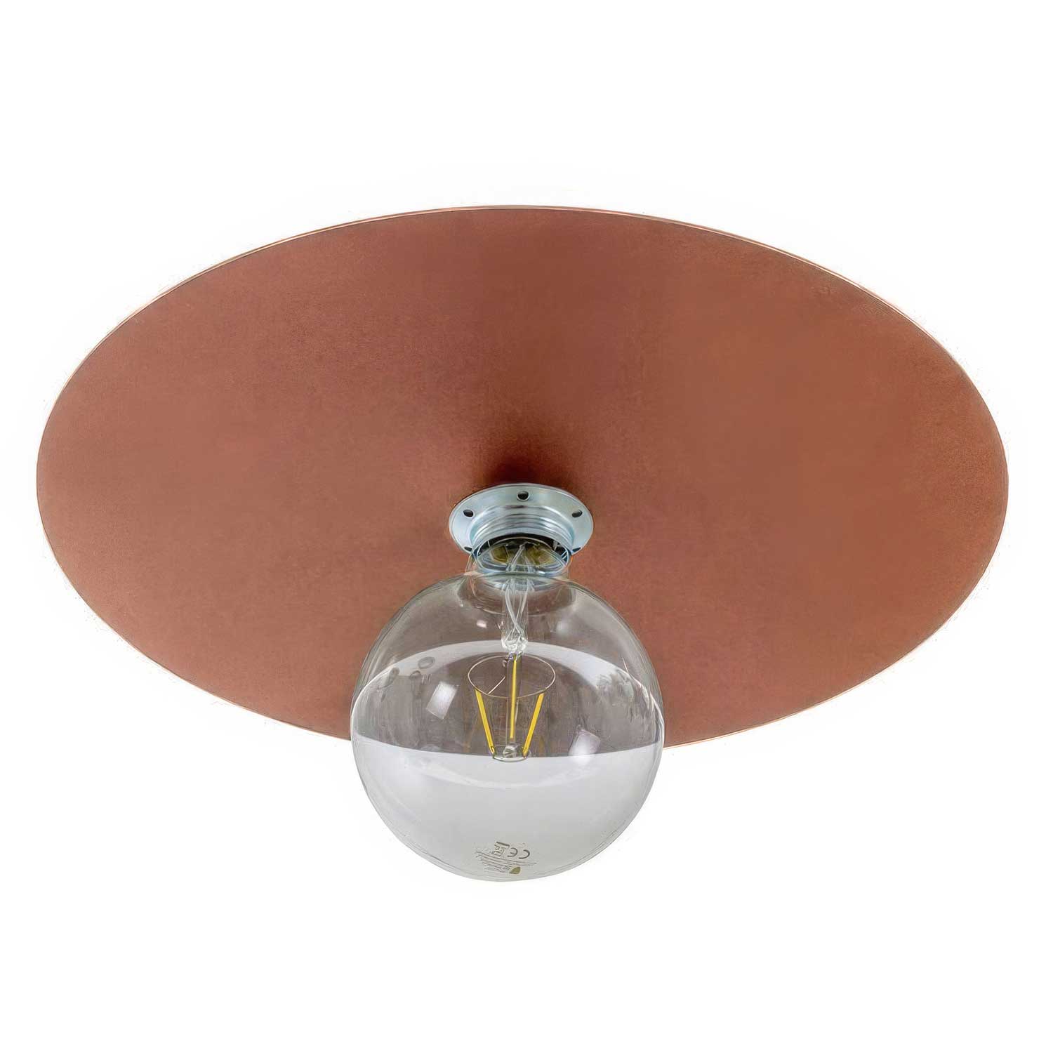 Oversized Ellepì plate in painted iron for pendant lamps, 40 cm diameter - Made in Italy - Copper - Image 2