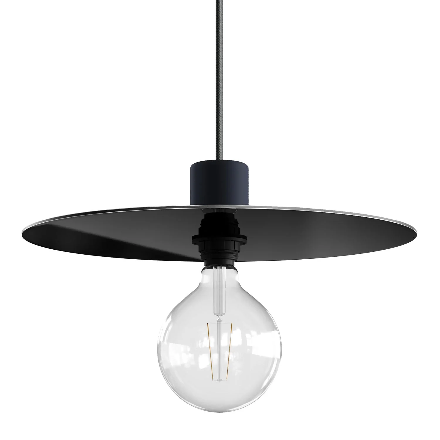Oversized Ellepì plate in Dibond for outdoor pendant lights, diameter 40 cm - Made in Italy - Black