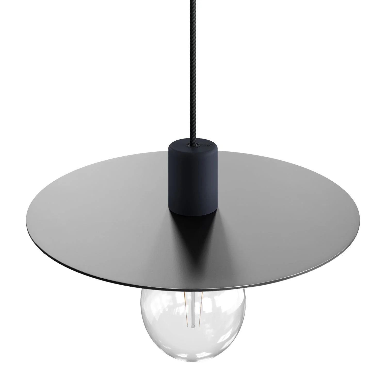 Oversized Ellepì plate in Dibond for outdoor pendant lights, diameter 40 cm - Made in Italy - Black - Image 2