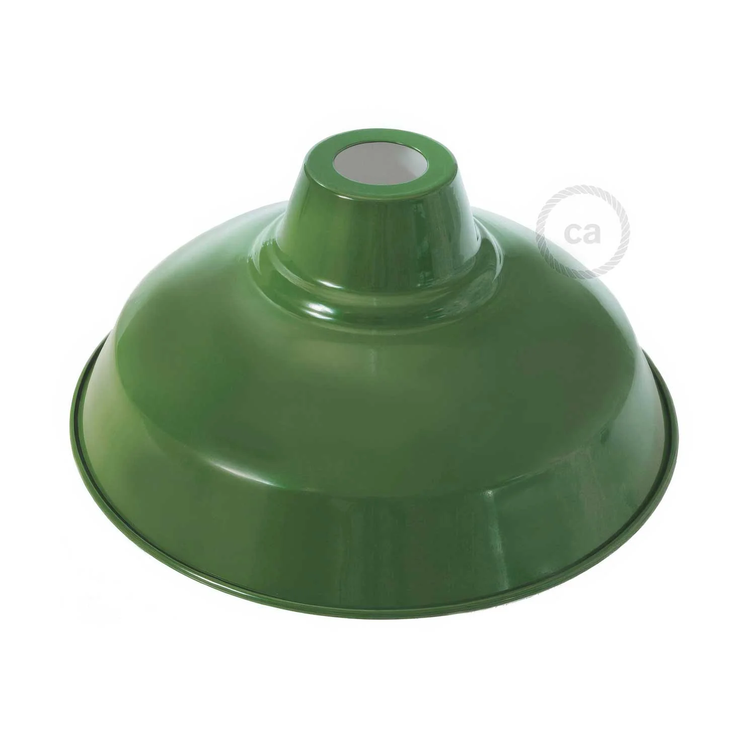 Bistrot lampshade in enamelled metal with E27 fitting, 30 cm diameter - Green - Image 3