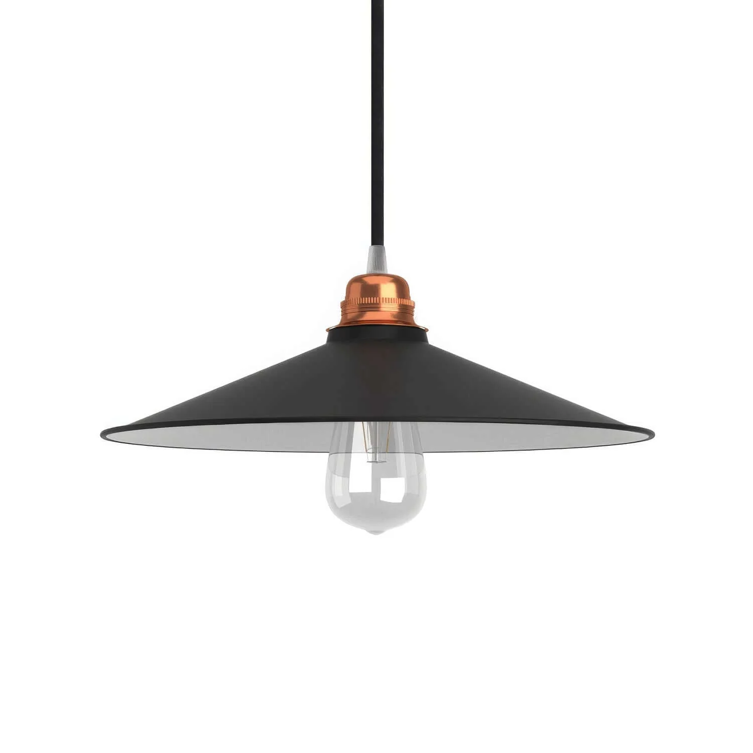 Swing lampshade in enamelled metal with E27 fitting - Black