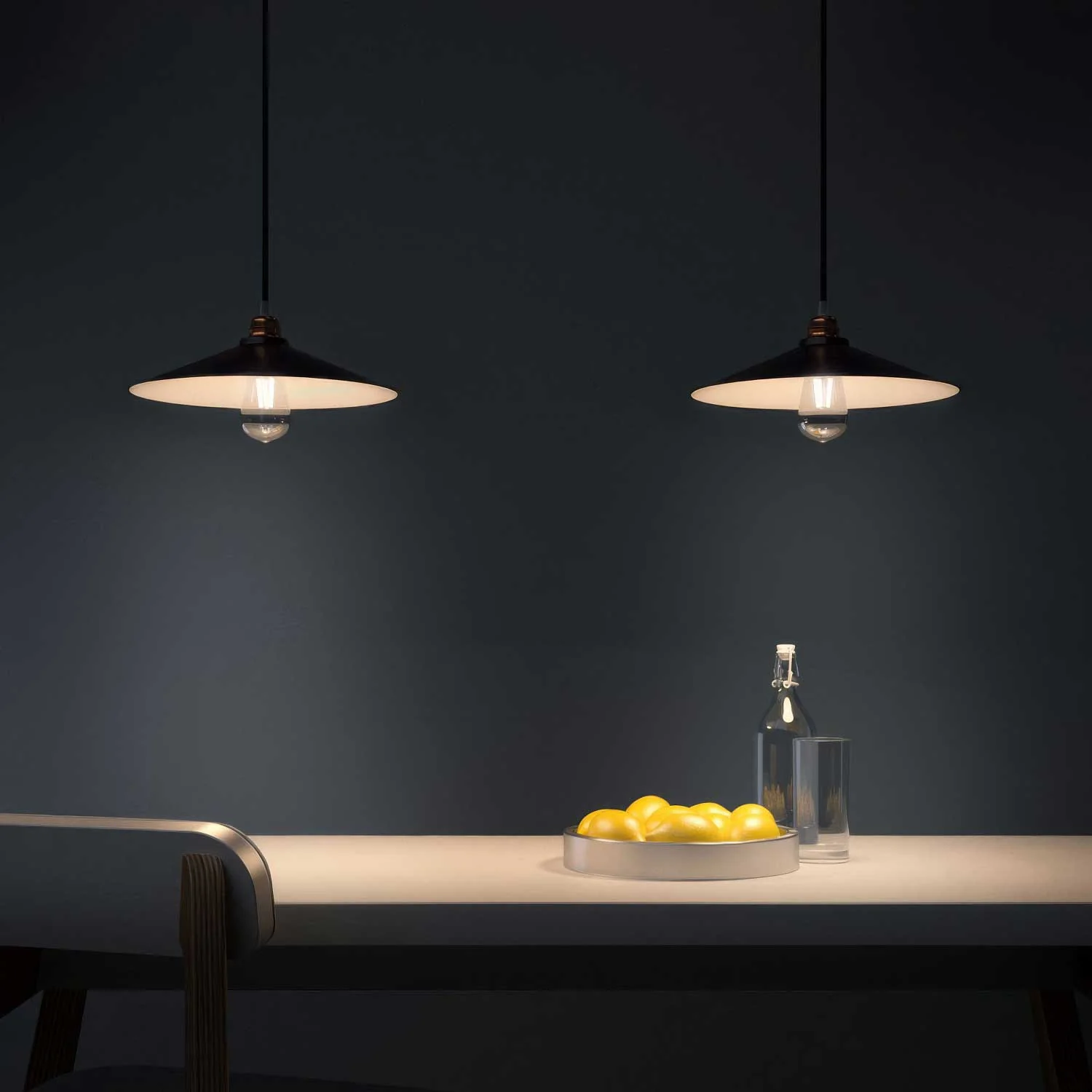 Swing lampshade in enamelled metal with E27 fitting - Black - Image 2