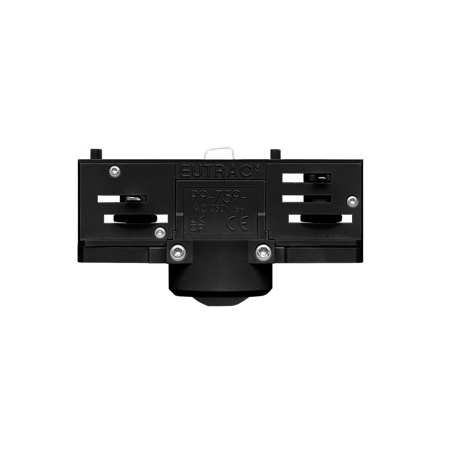 Black Eutrac adaptor for three-phase track - for suspension