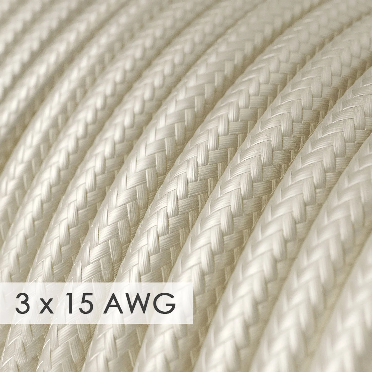 Extension cord – Round Ivory Rayon RM00 – 15/3 AWG - Image 2