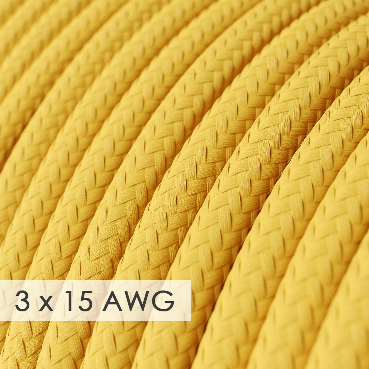 Extension Cord - Round Yellow Rayon RM10 - 15/3 AWG - Image 2