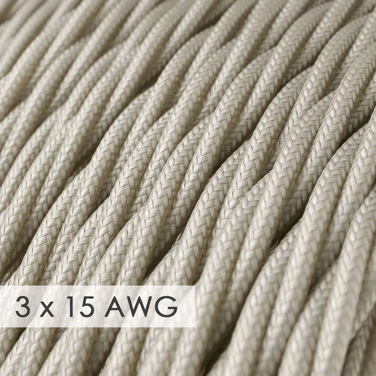 Extension cord - Twisted Ivory Rayon TM00 - 15/3 AWG - Image 2