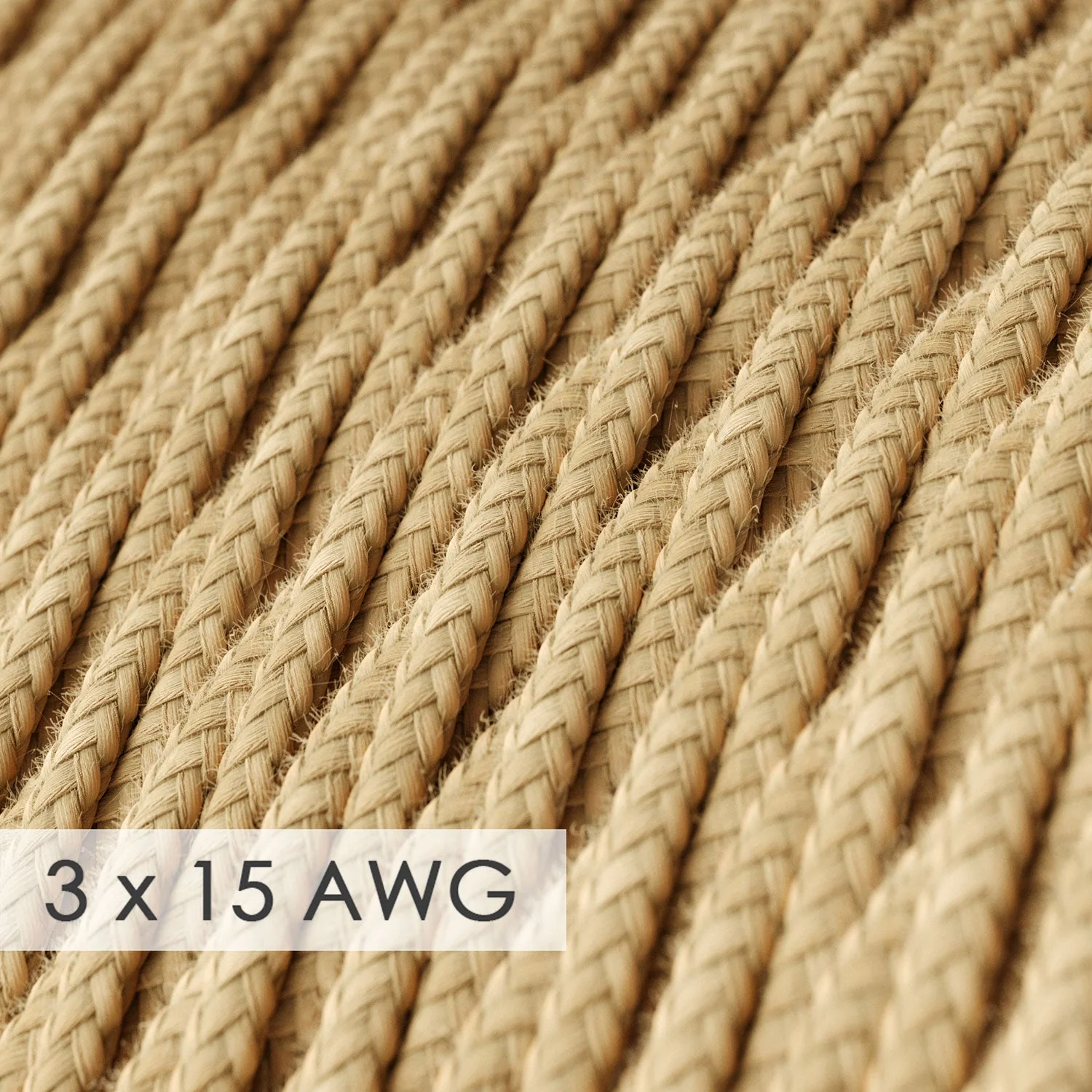 Extension Cord - Twisted Jute TN06 - 15/3 AWG - Image 2