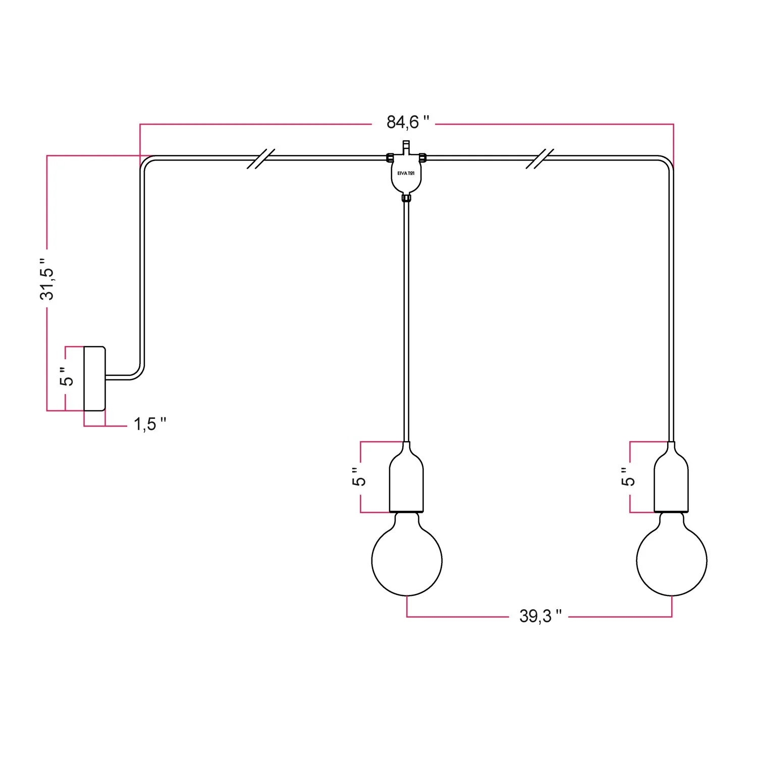 F-Snake EIVA Outdoor lamp for wet locations with 2 lights and canopy - Yellow Mustard - Image 4