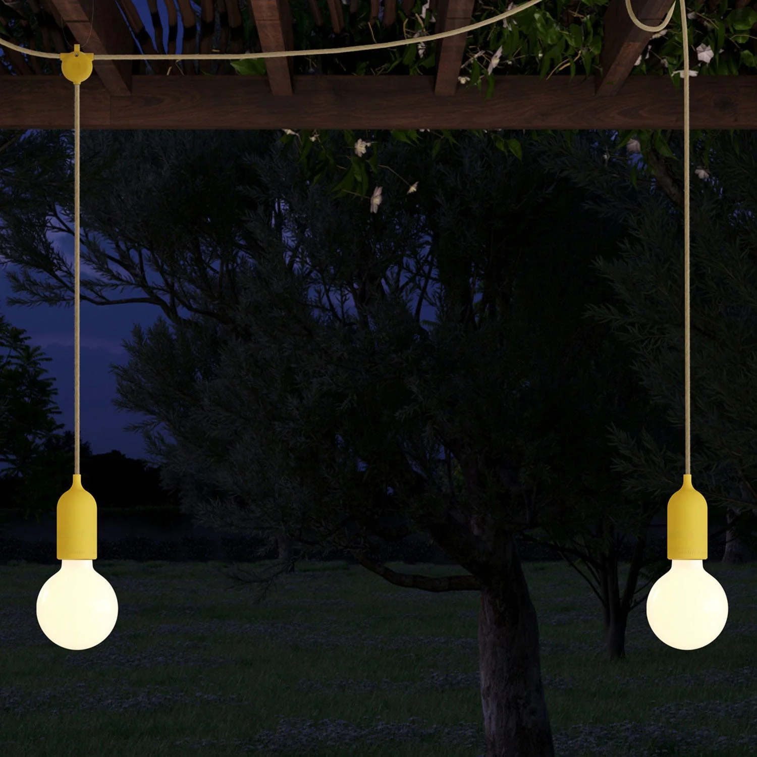 F-Snake Modulair Outdoor Lamp IP65 portable with 2 lights – Mustard - Image 3