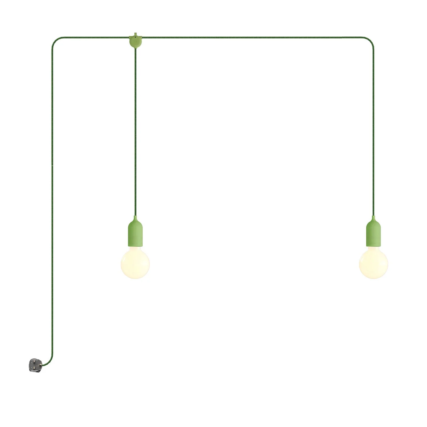 F-Snake Modulair Outdoor Lamp IP65 portable with 2 lights and UK Plug - Meadow Green