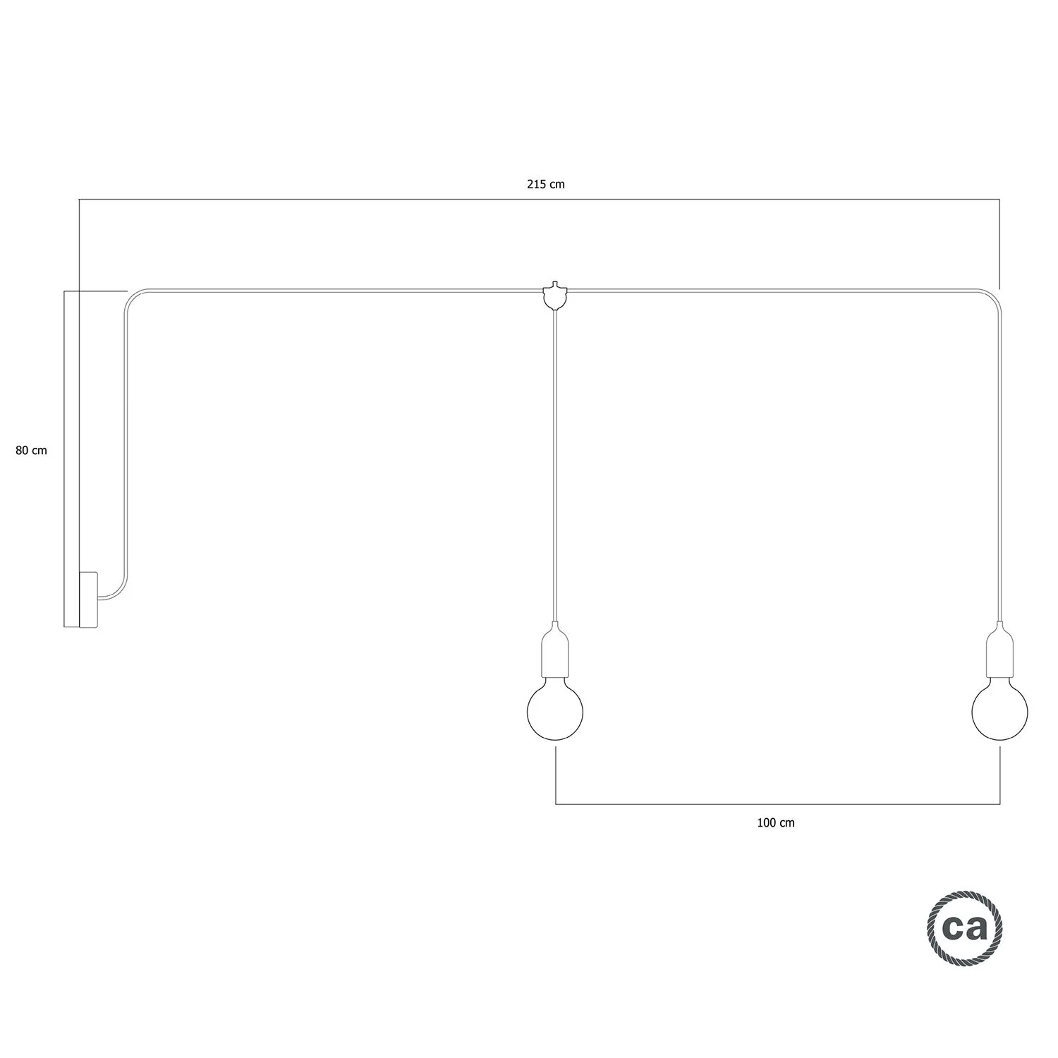 F-Snake Modulair Outdoor Lamp IP65 with 2 lights and ceiling rose - Mustard - Image 5