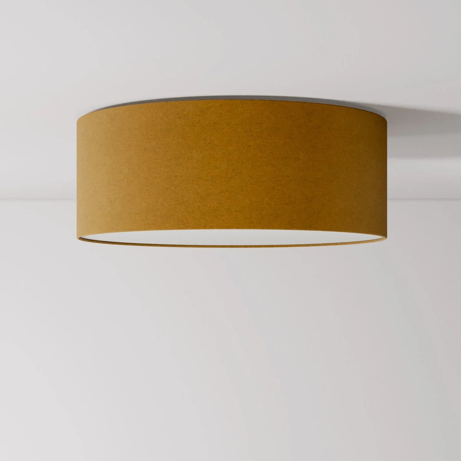 Medium Slim fabric ceiling light - Made in Italy - Mustard Wool