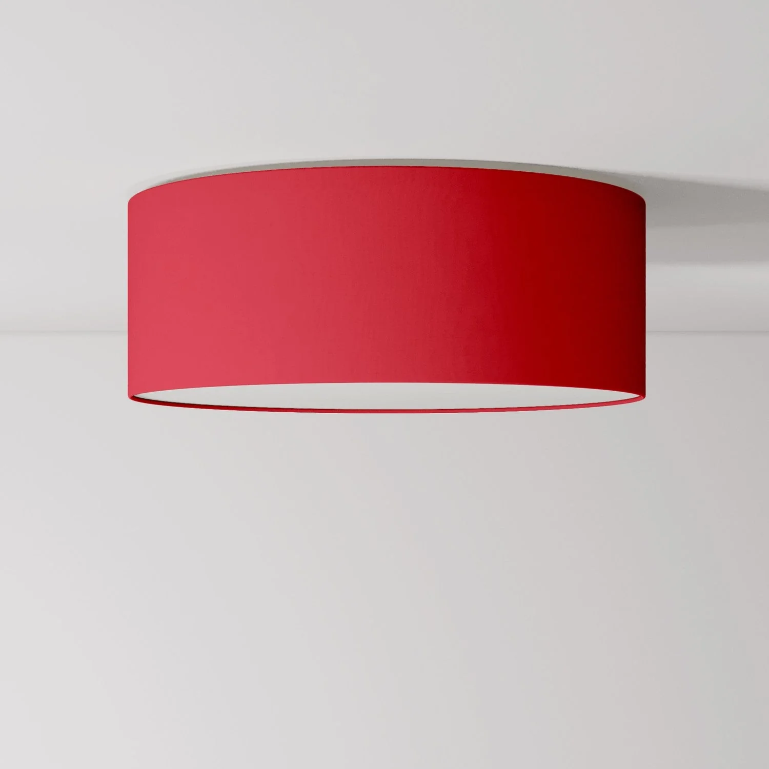 Medium Slim Fabric Ceiling Light - Made in Italy - Red Fabric
