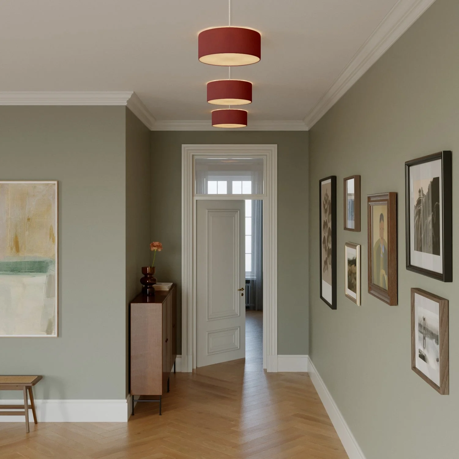 Small Fabric Ceiling Light - Made in Italy - Arenal Bordeaux - Image 2