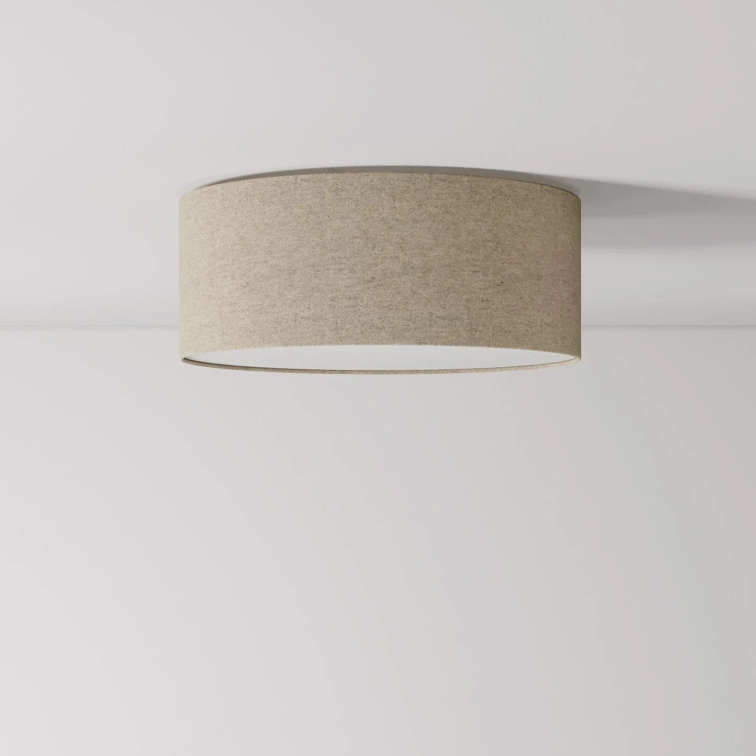 Small Fabric Ceiling Light - Made in Italy - Beige Wool