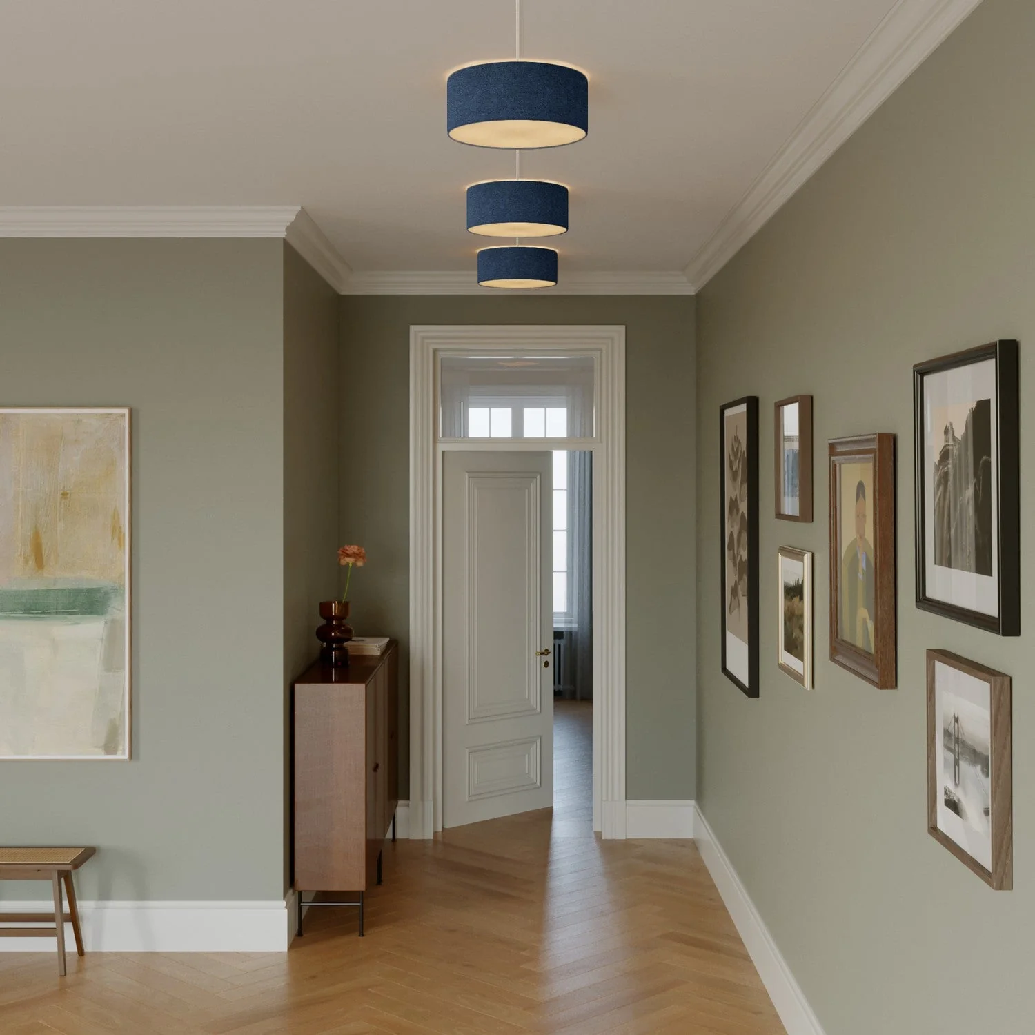 Small fabric ceiling light - Made in Italy - Blue Wool - Image 2