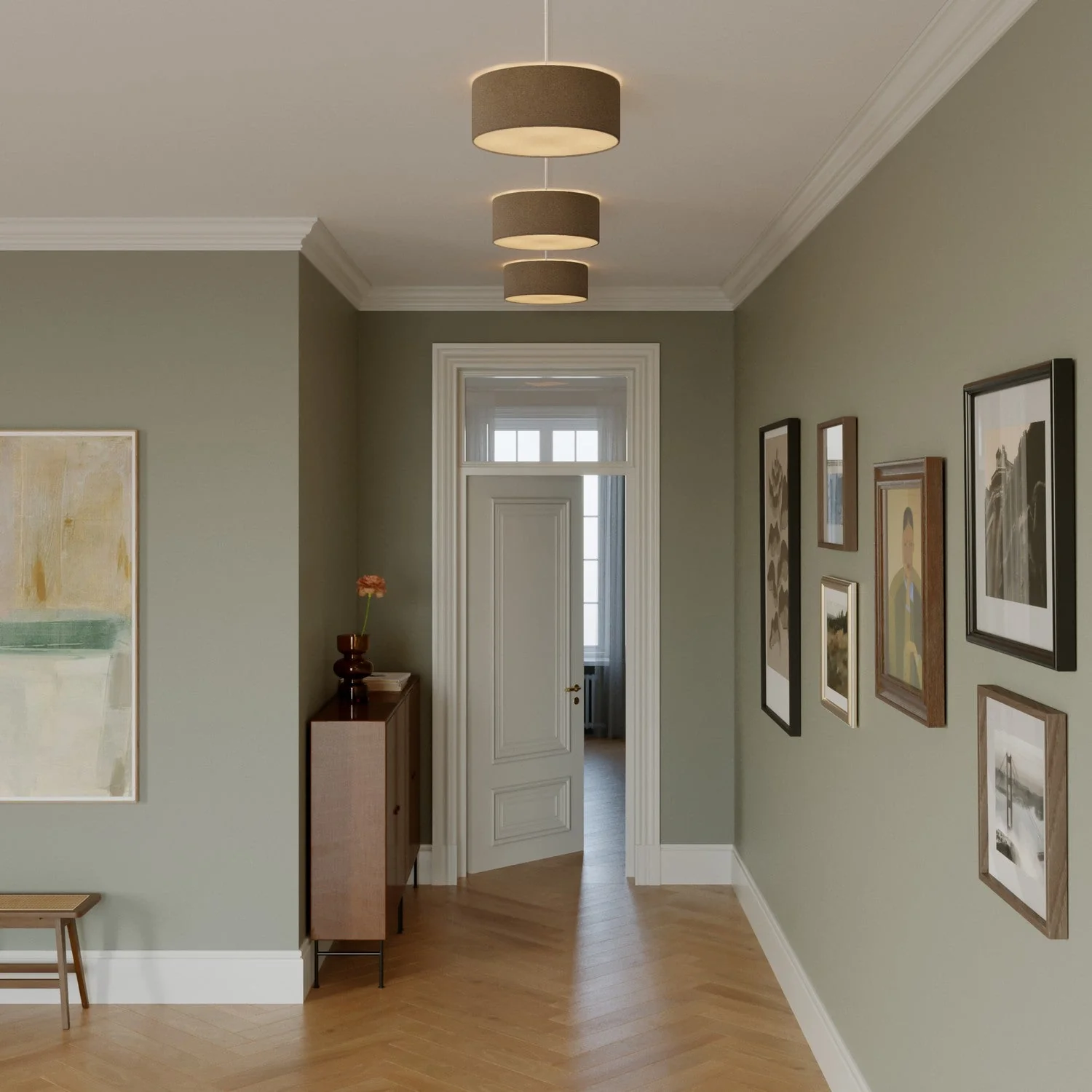 Small fabric ceiling light - Made in Italy - Brown Wool - Image 2